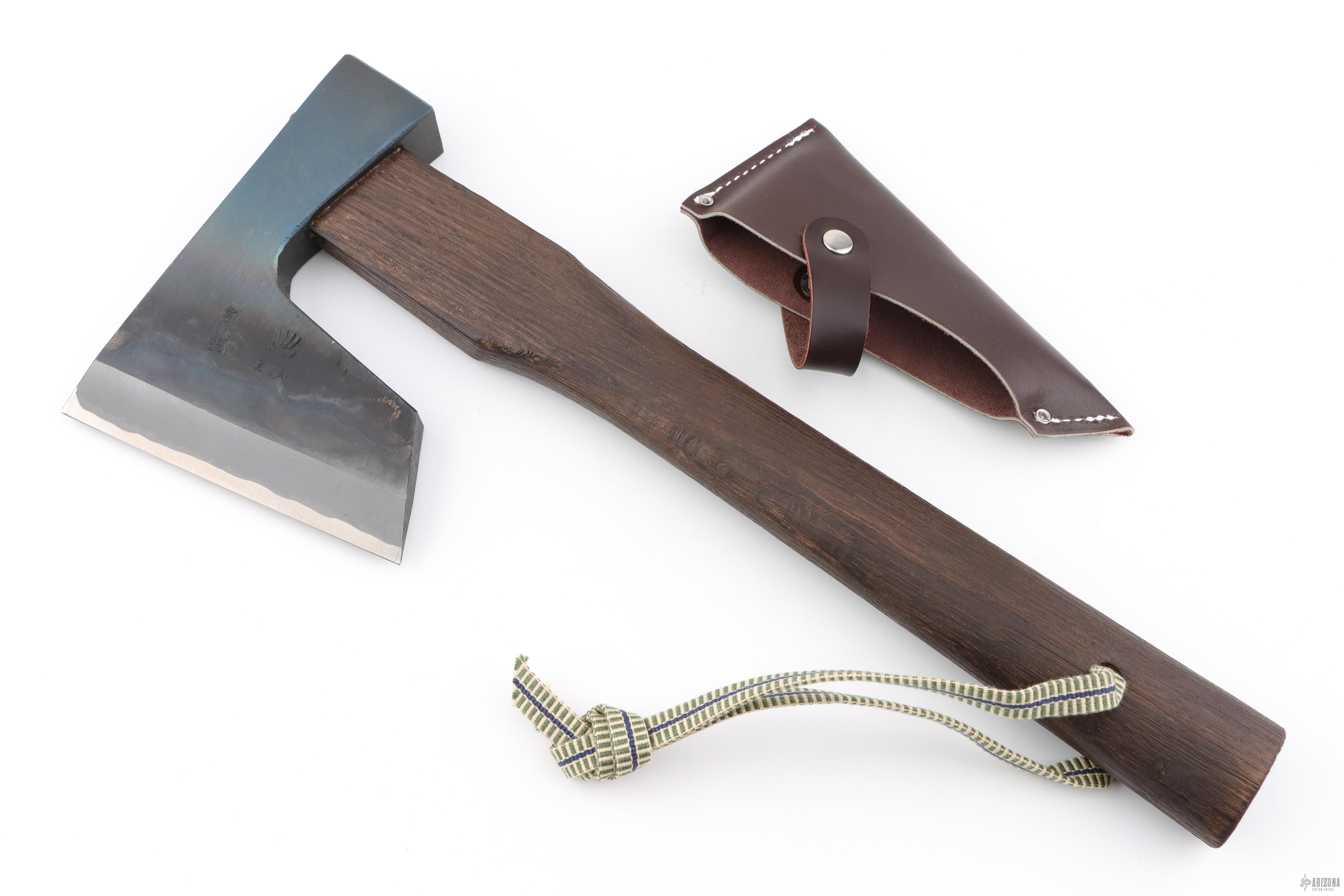 【新品未使用】old mountain HIJIRAKU WALNUT Handmade Japanese Jigata/YakiI-E Axe Warikomi Head w/ Smoked White