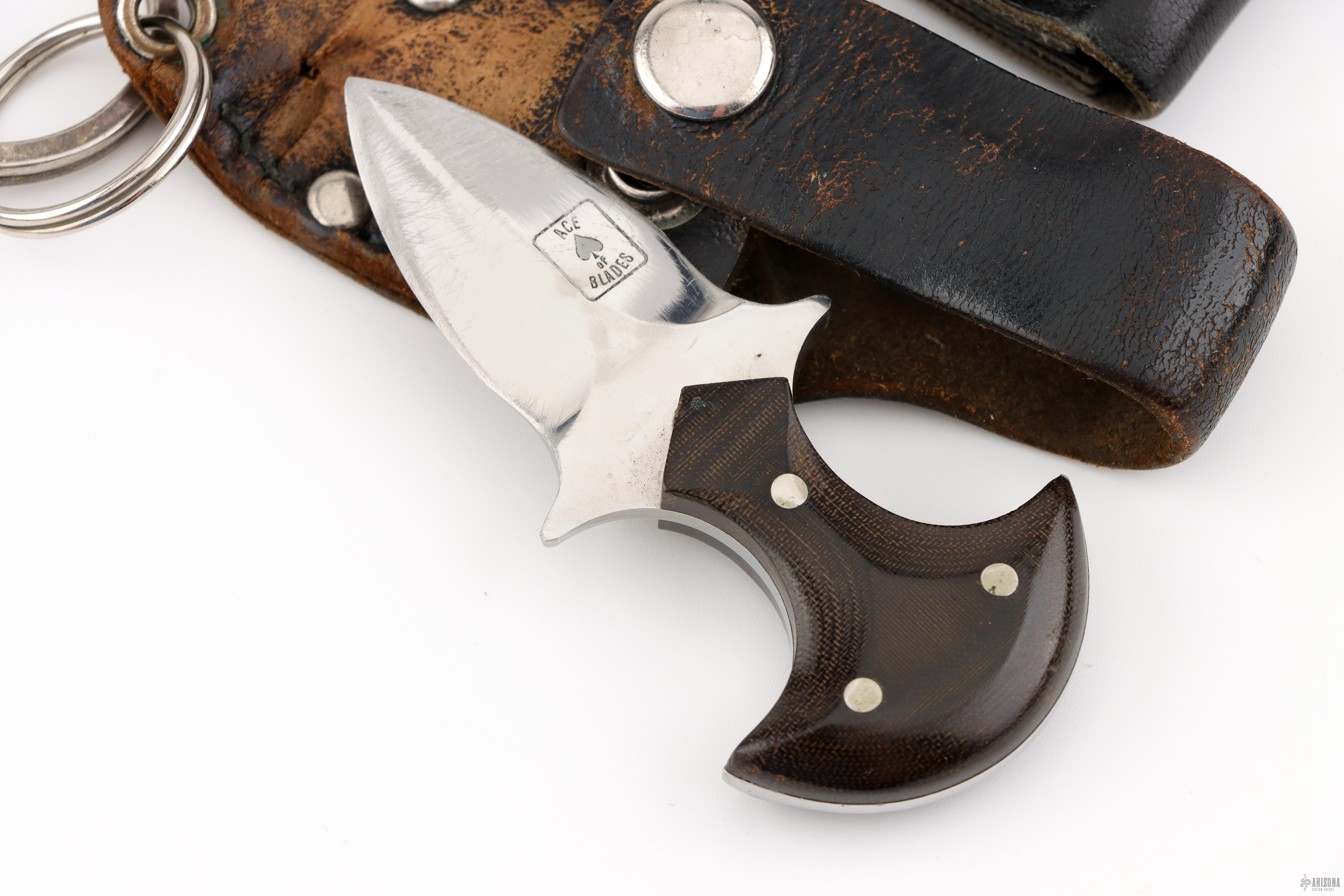 Mini Ace Push Dagger w/ Harley Davidson Leather Chain Wallet and