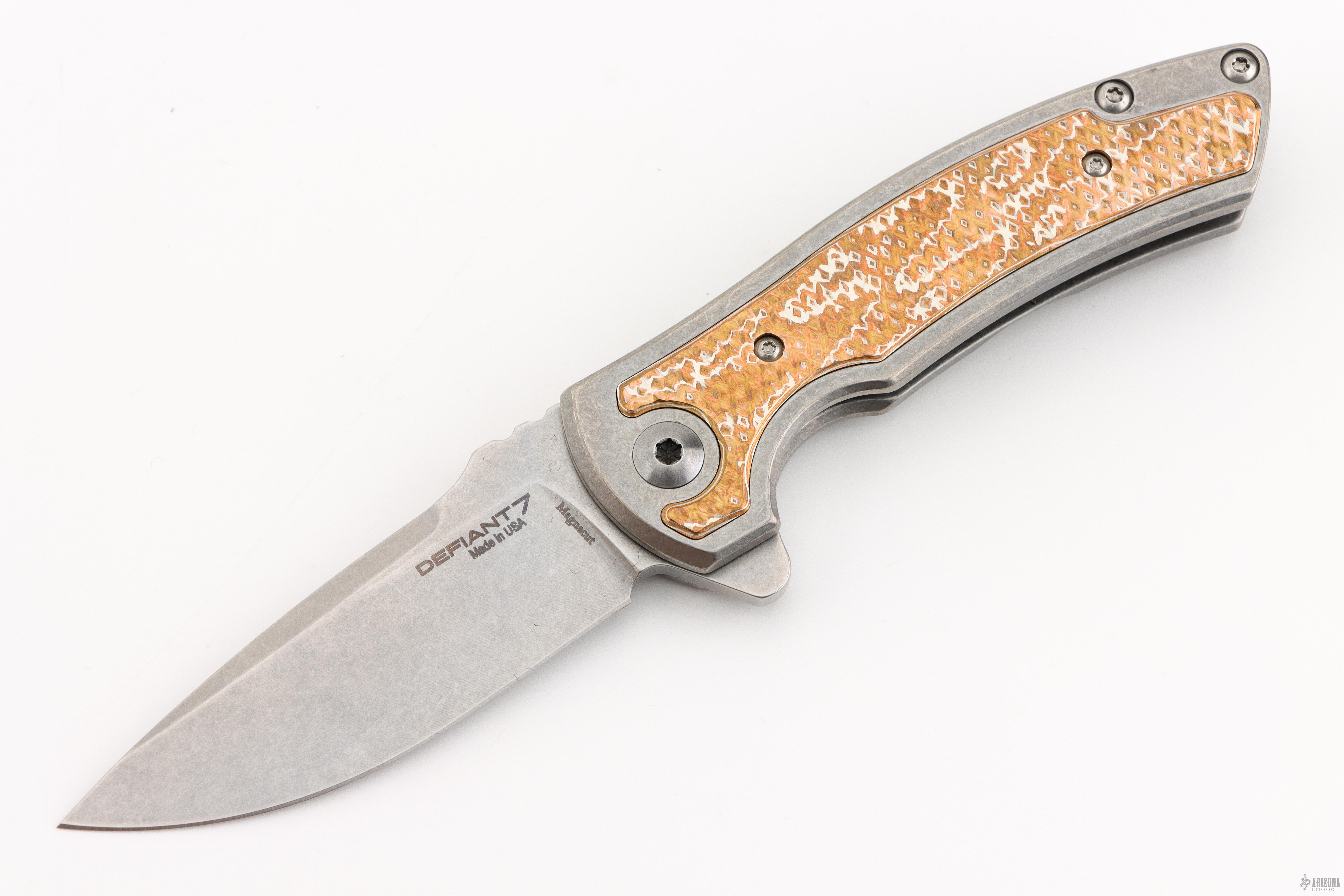 タ*シ様 vintage Mohawk キュー Hyrax - Mokume Inlay - Magnacut - Arizona Custom Knives