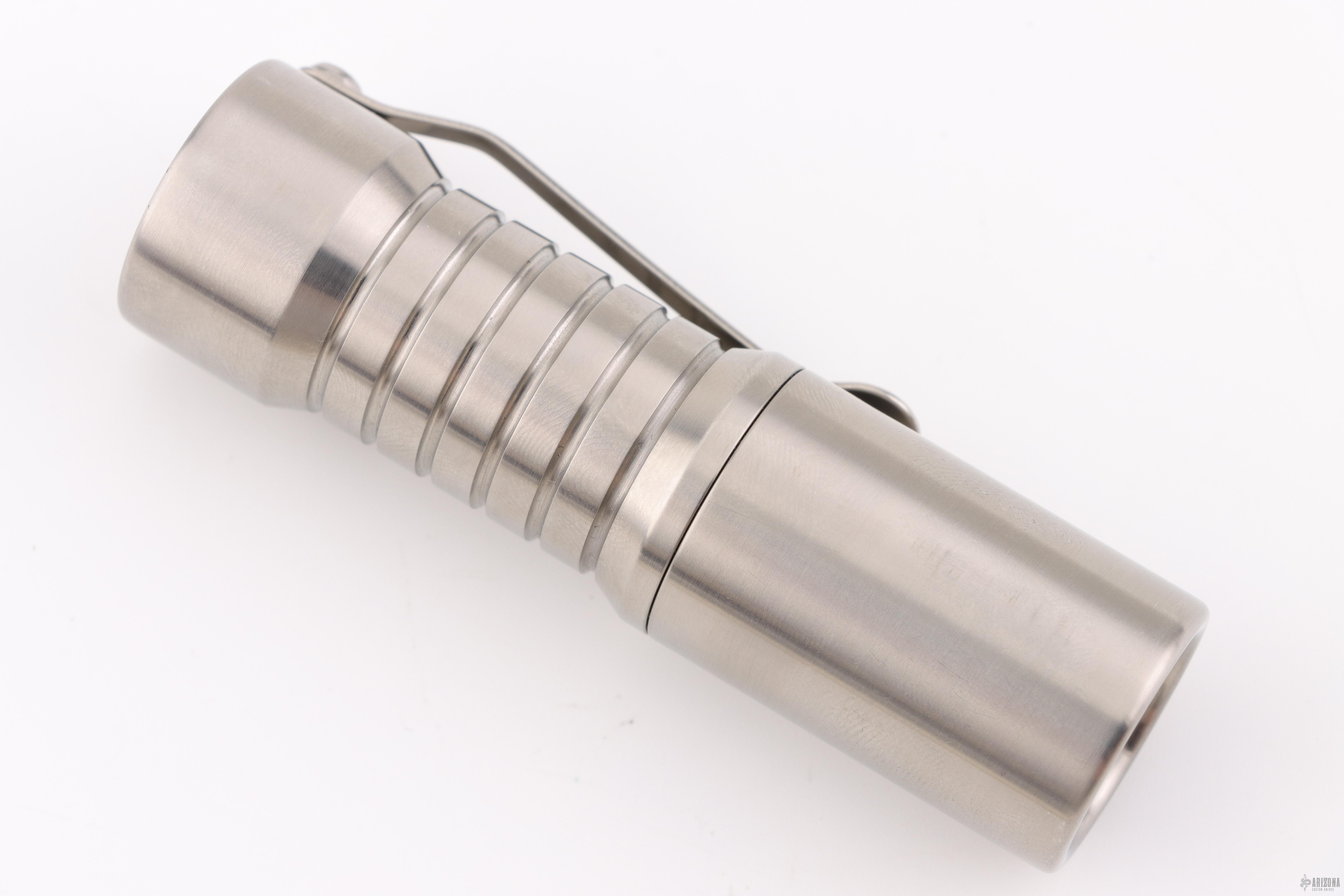 Titanium Arcadian Flashlight - Groovy - Arizona Custom Knives