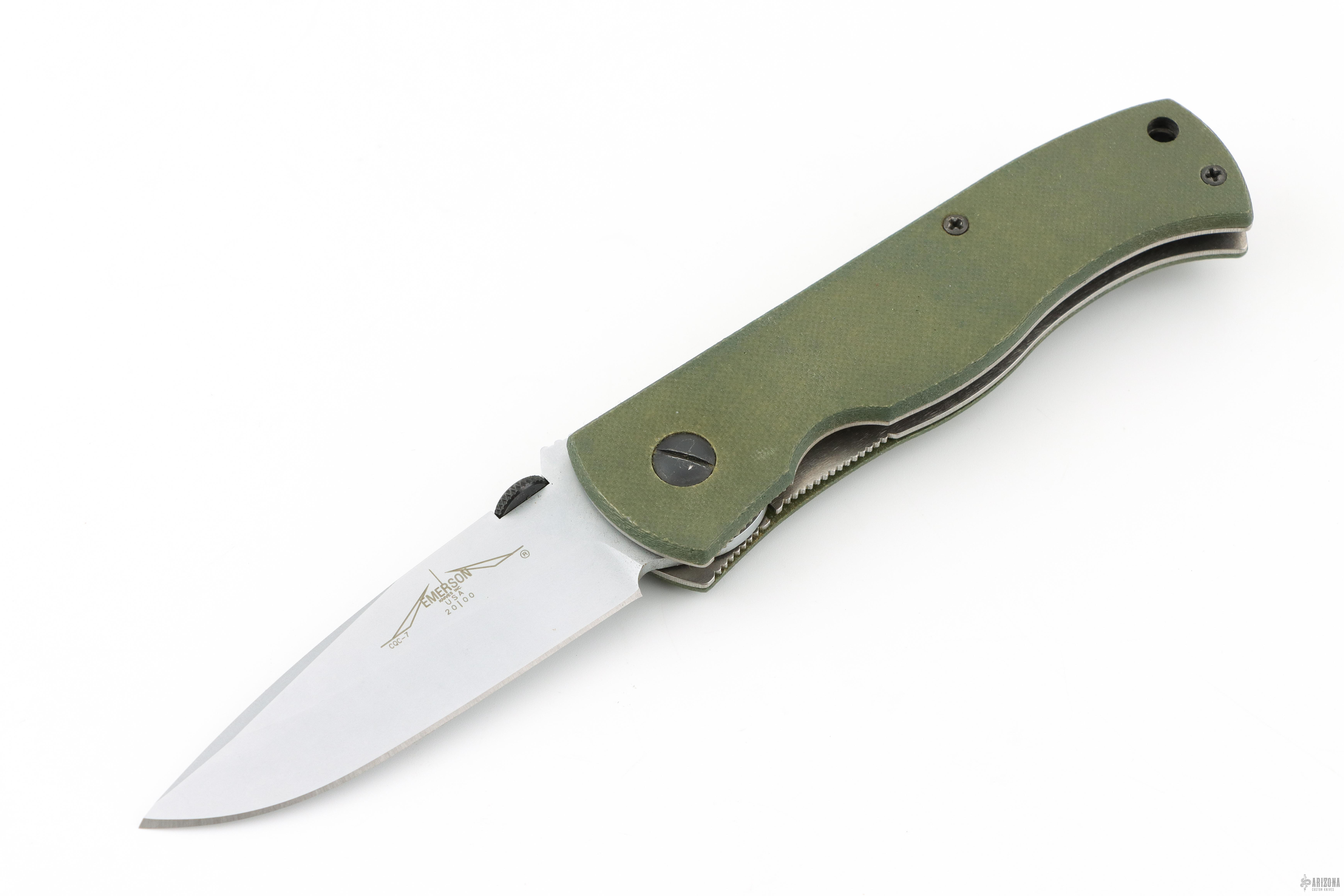 CQC-7 2000 Green Handles - Arizona Custom Knives