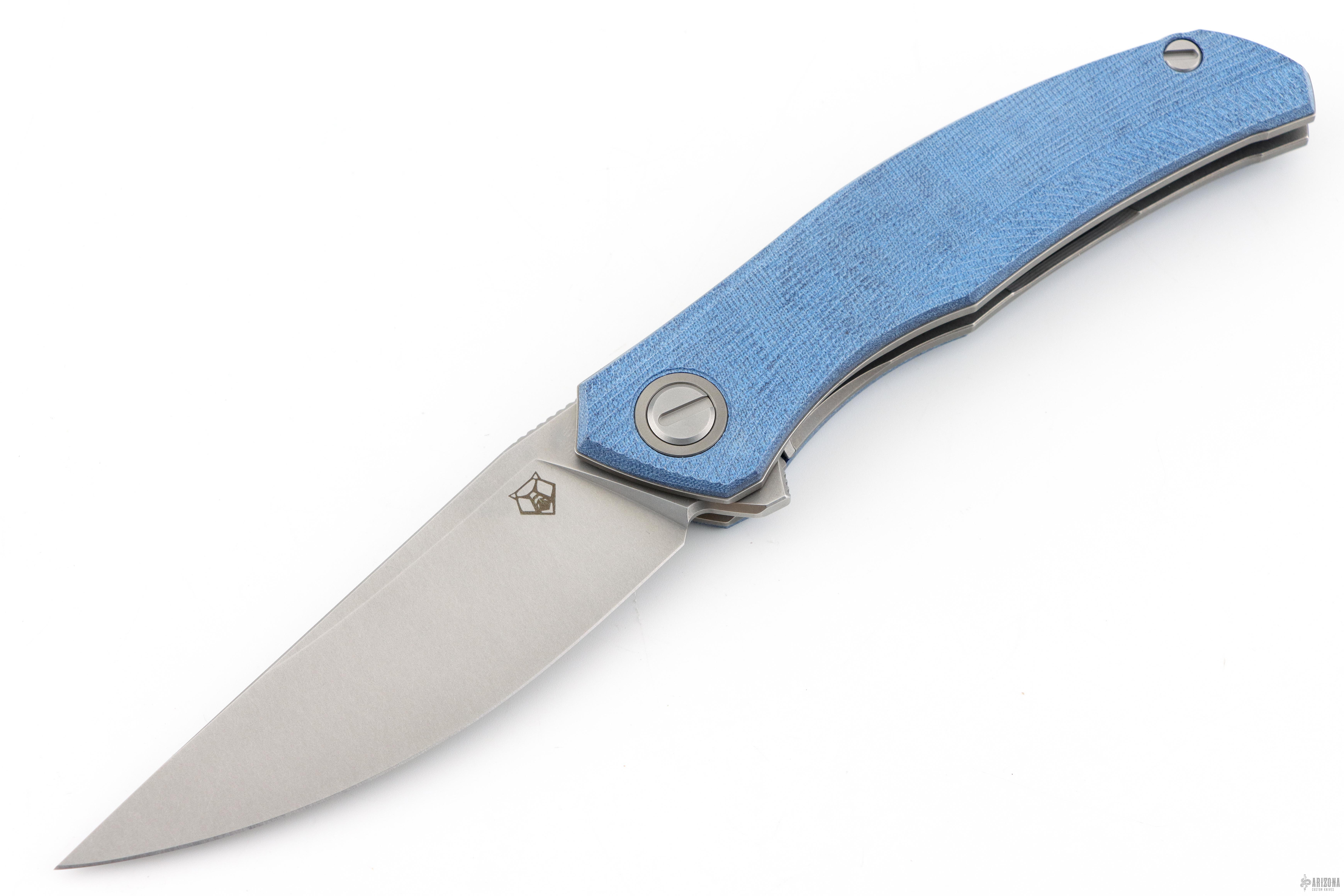 キュリオスパープルA95EL Q95 Ursus-Blue Micarta - Arizona Custom Knives
