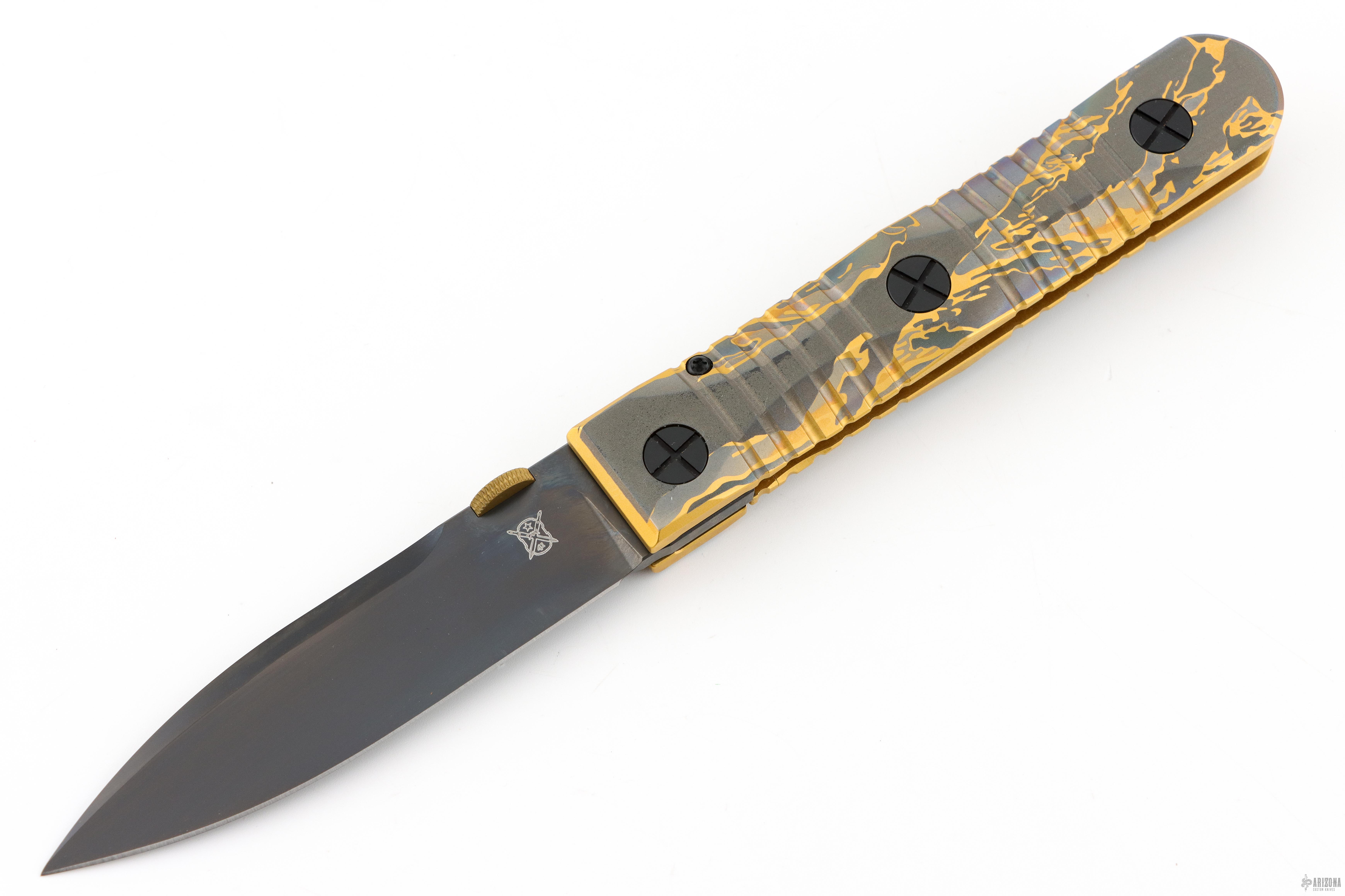 Ek Integral Folder - Black Dirk w/ Brass Tiger Stripes - Arizona