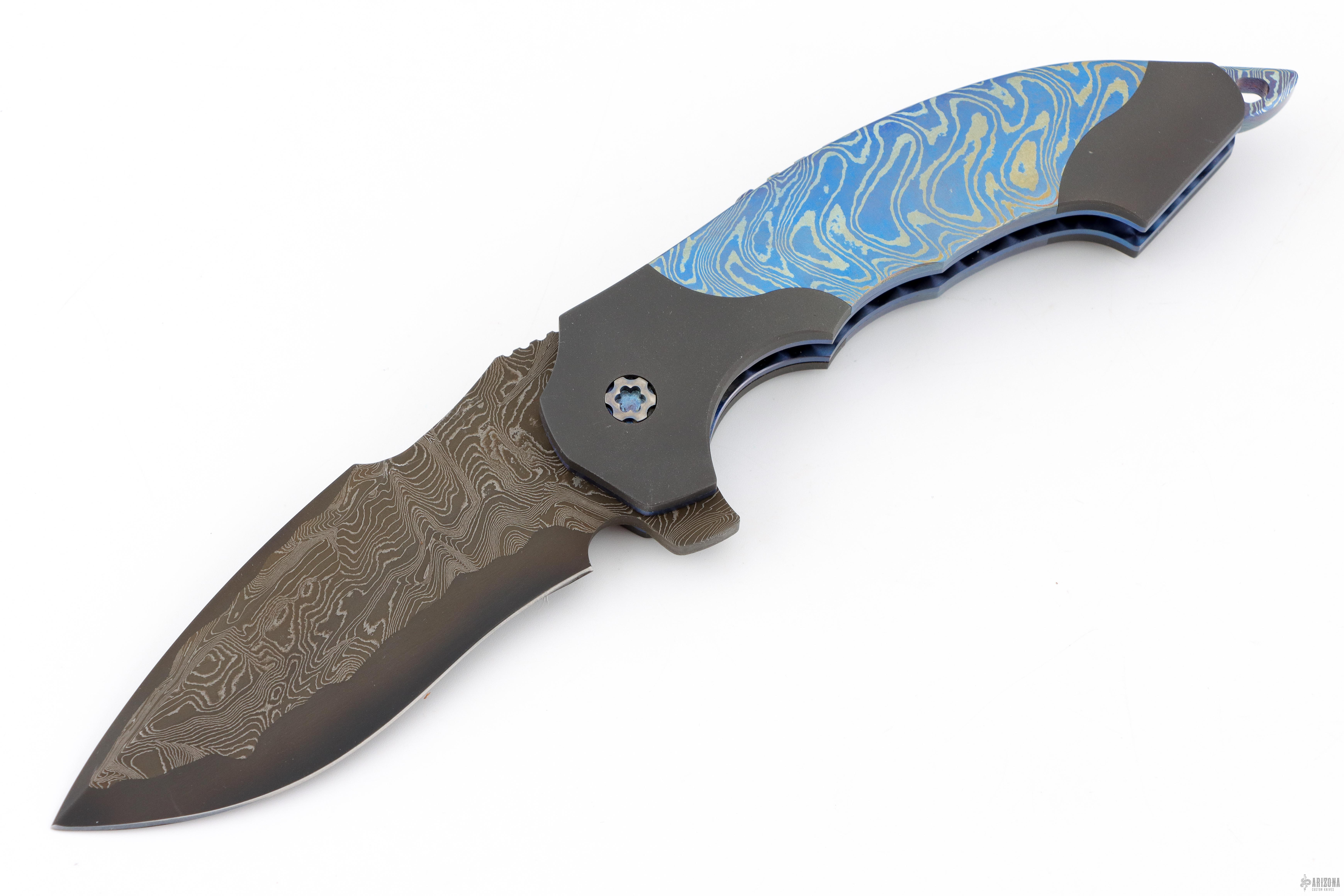 Archangel Flipper - San Mai Damascus/Zirconium/MokuTi - Arizona