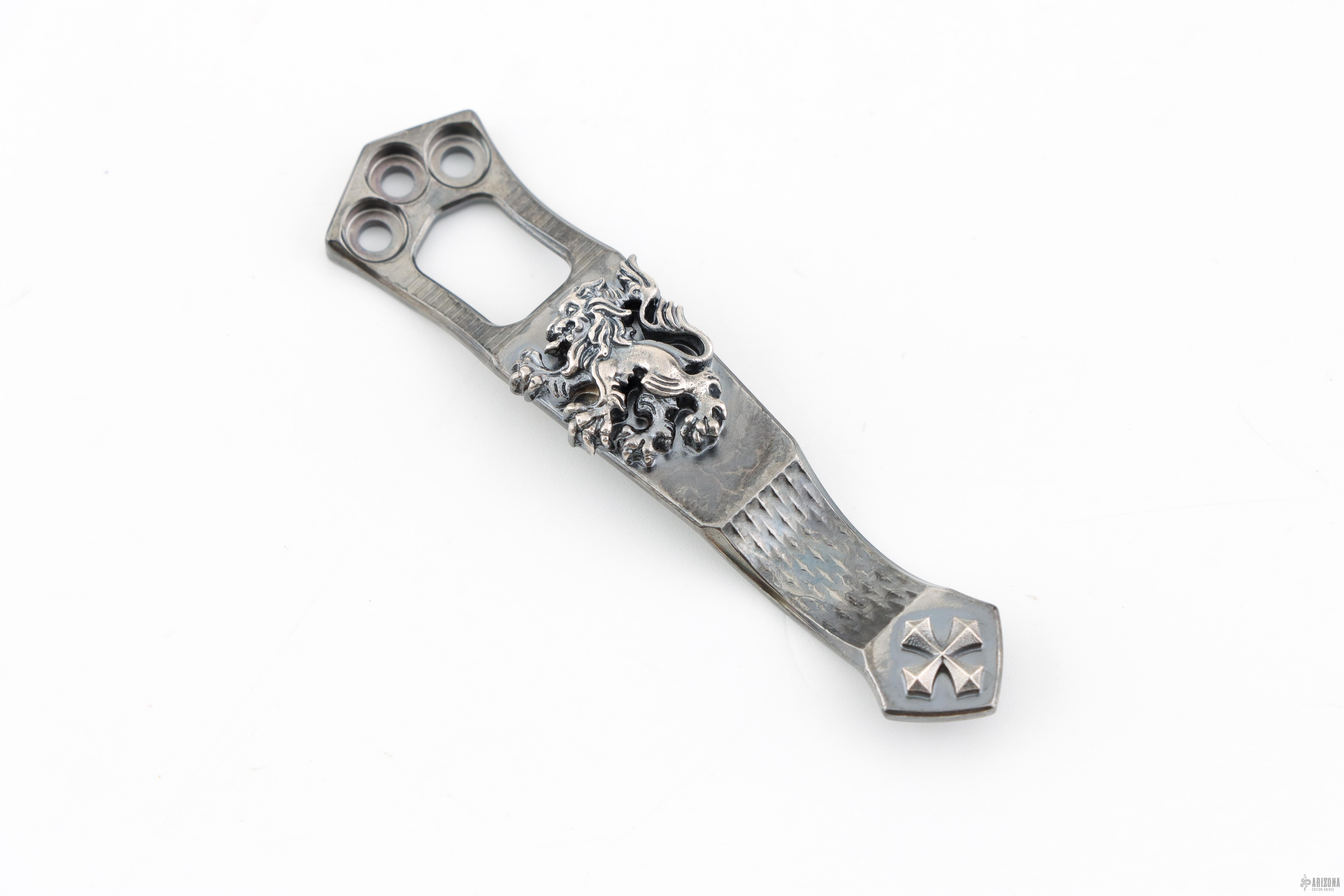 Steel Flame x Ti2 -- 3 Hole Crusader Lion / Spike Cross Knife Clip