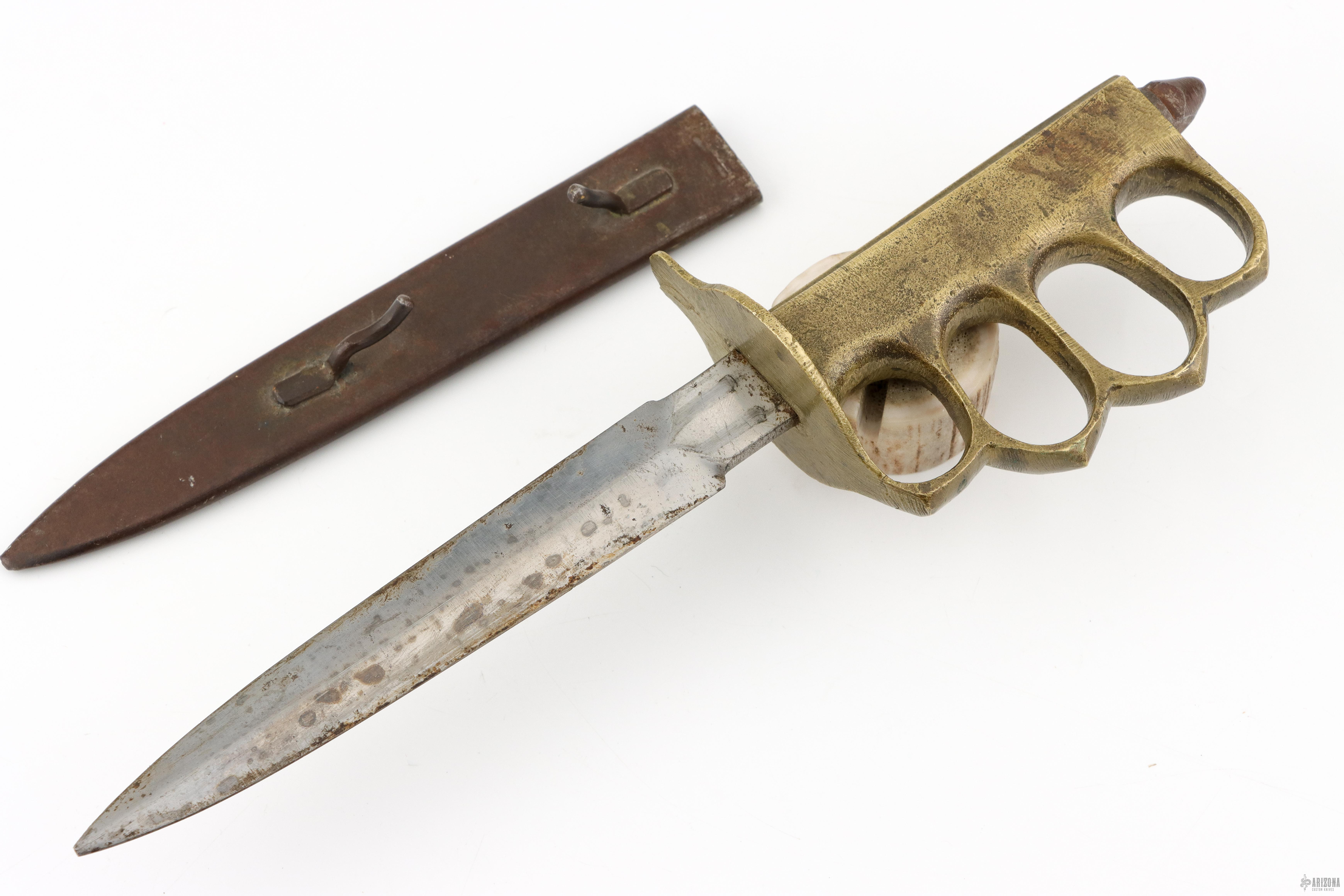 【kn様仮押さえ】 WWI US 1918 Au Lion Trench Knuckle Knife - Extremely Hard to Find