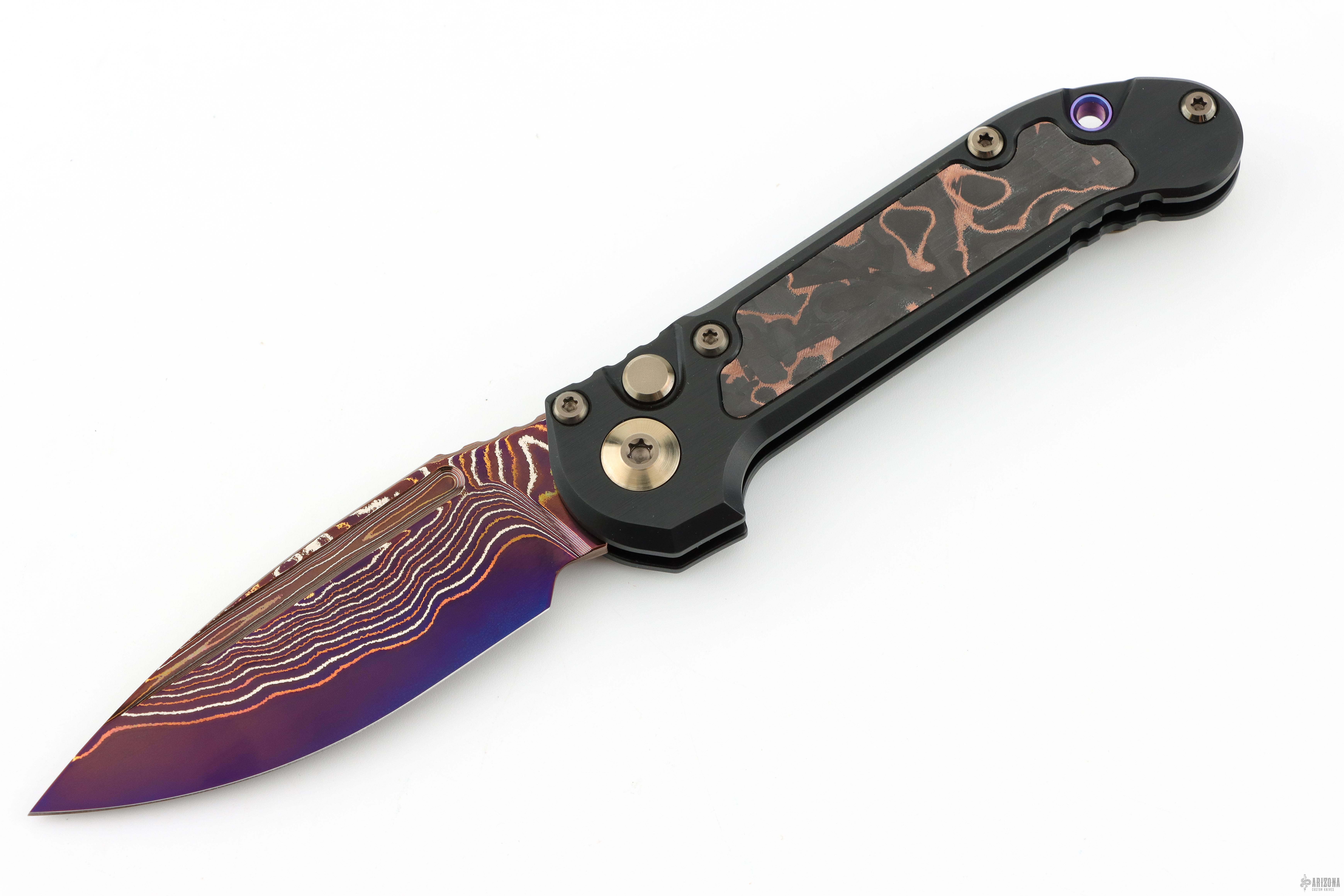 LUDT Clip Point Marfione Select Blued Baker Forge Coppermai