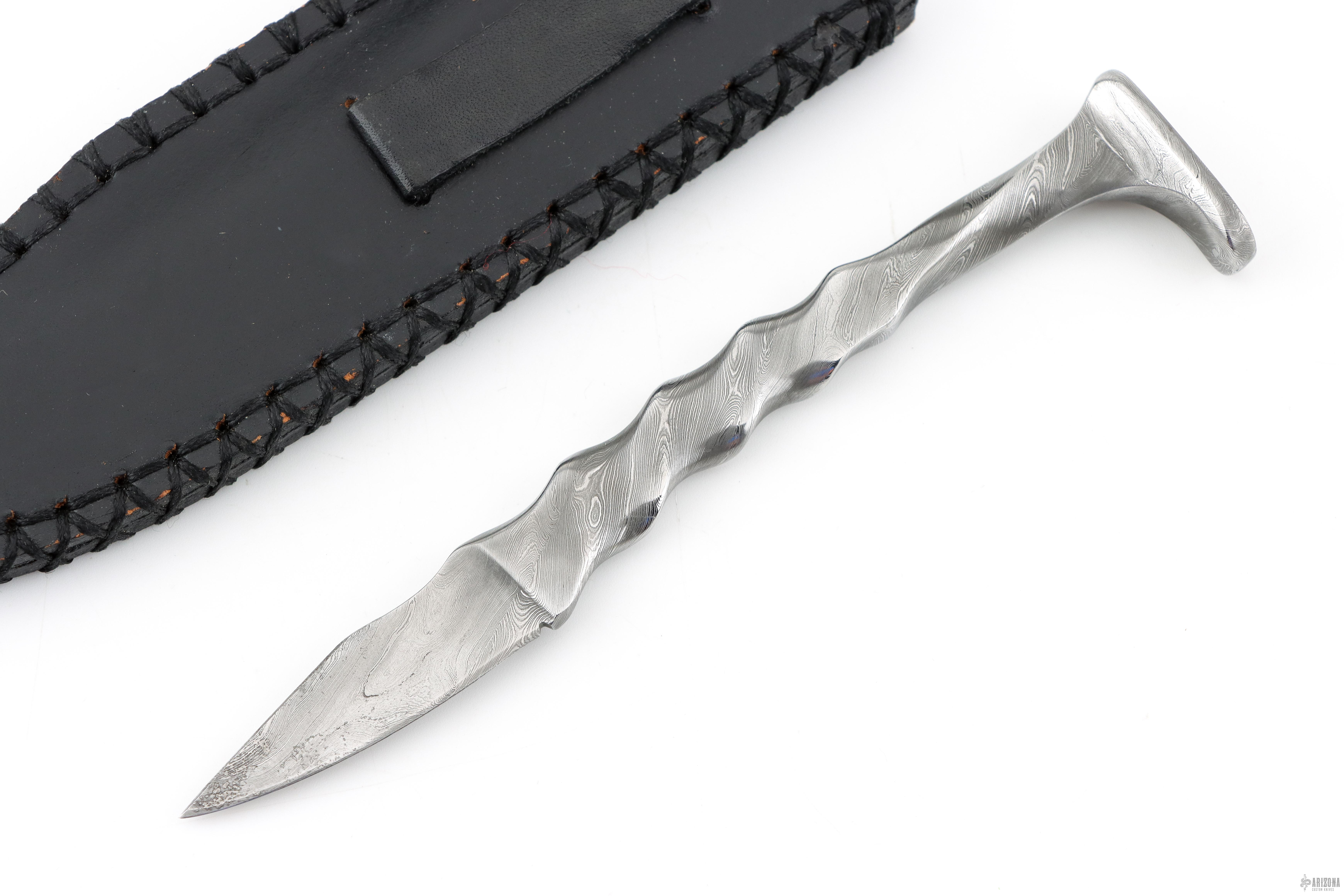 『激レア』The Knife in spun America Damascus Spike Knife - Arizona Custom Knives
