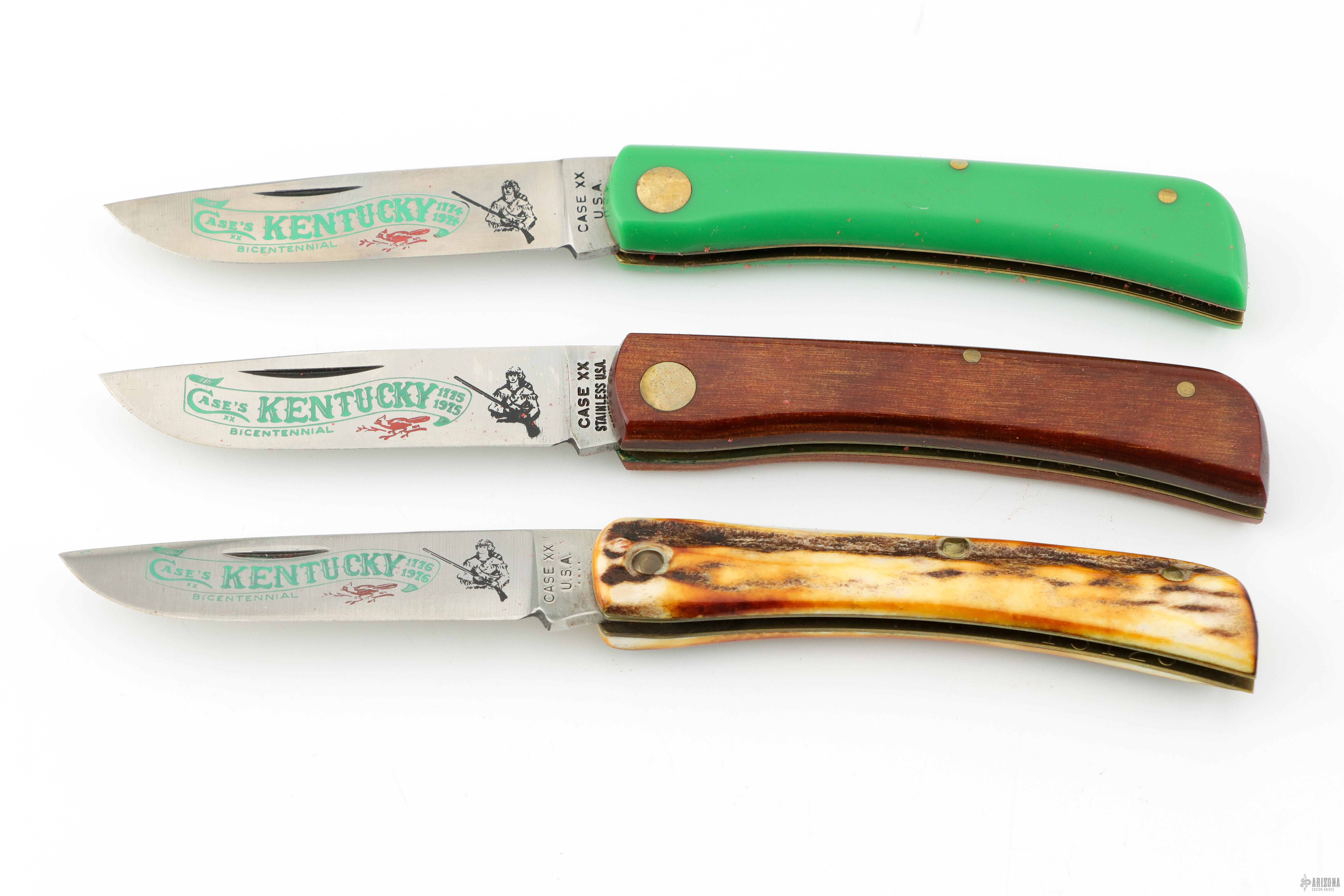 Set Of 3 Vintage Case XX USA KENTUCKY BICENTENNIAL Knifes w/ Boxes