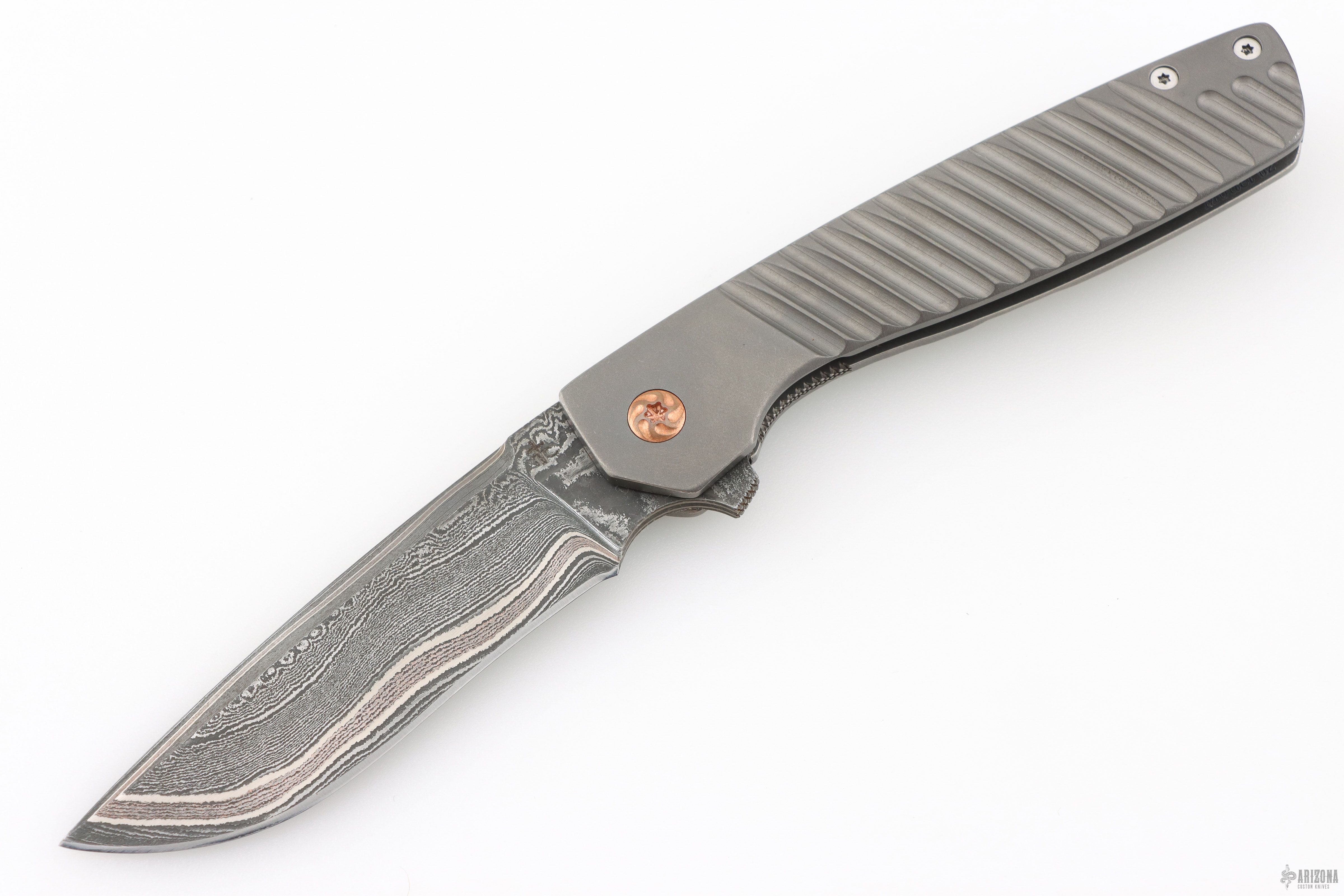 Model 62 Flipper - Baker Forge Damascus - Arizona Custom Knives