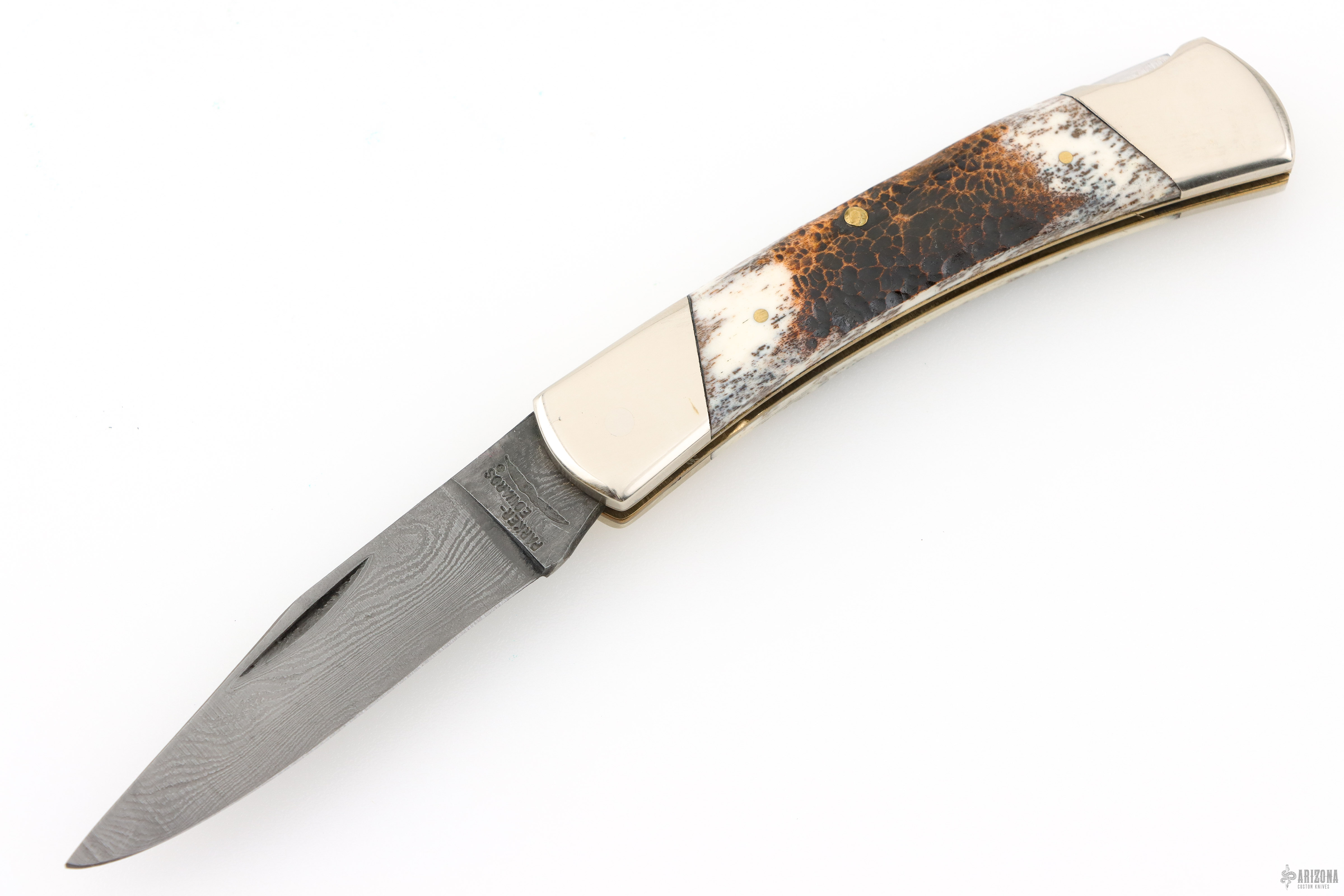 405D Damascus Lockback - Arizona Custom Knives