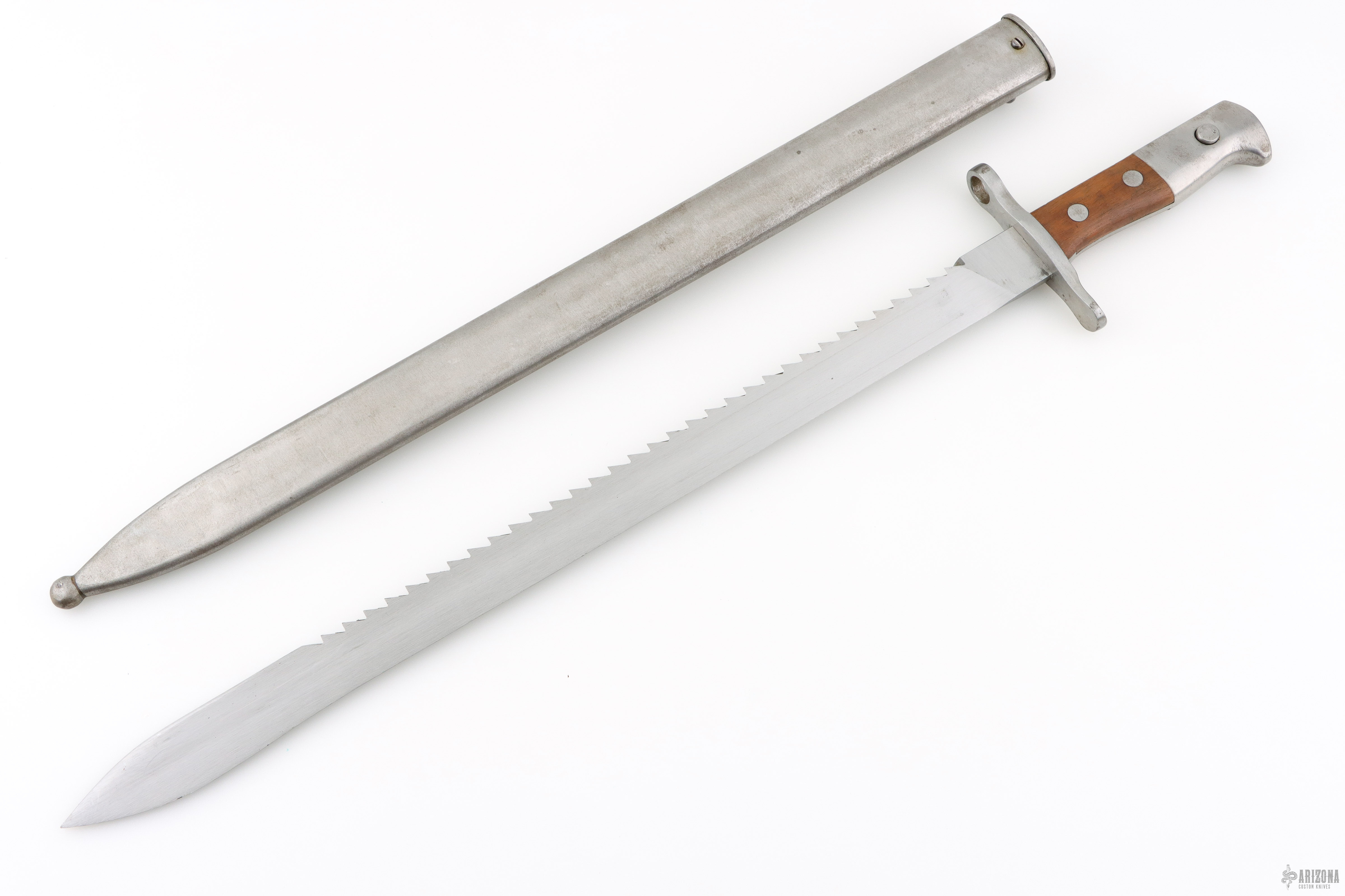 WWI Swiss M1914 Hans Steiner Pioneer Sawback Bayonet W/ Scabbard