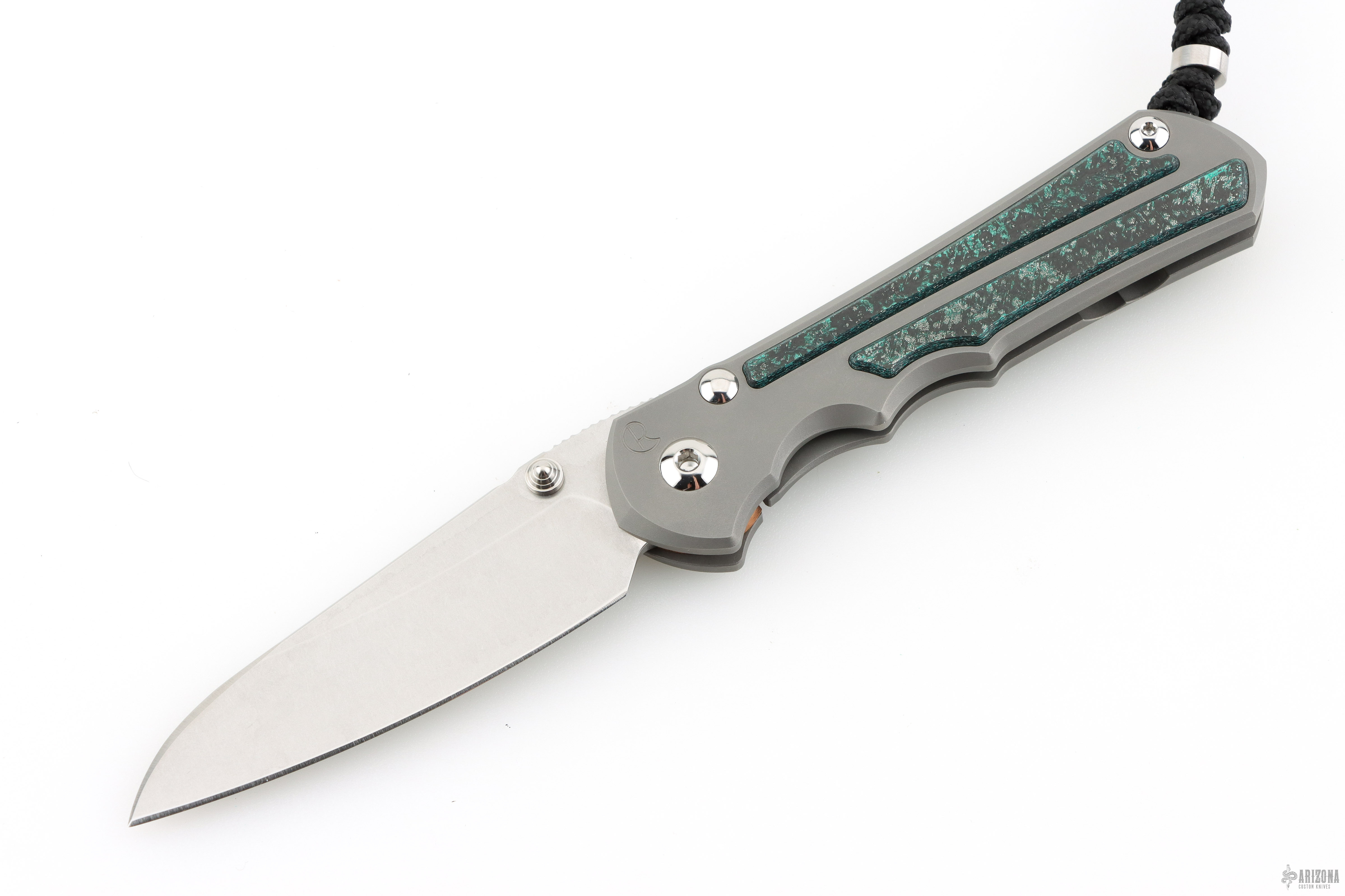 Large Inkosi Insingo - Magnetic Teal CarboTi Inlay Silver Lugs MIM