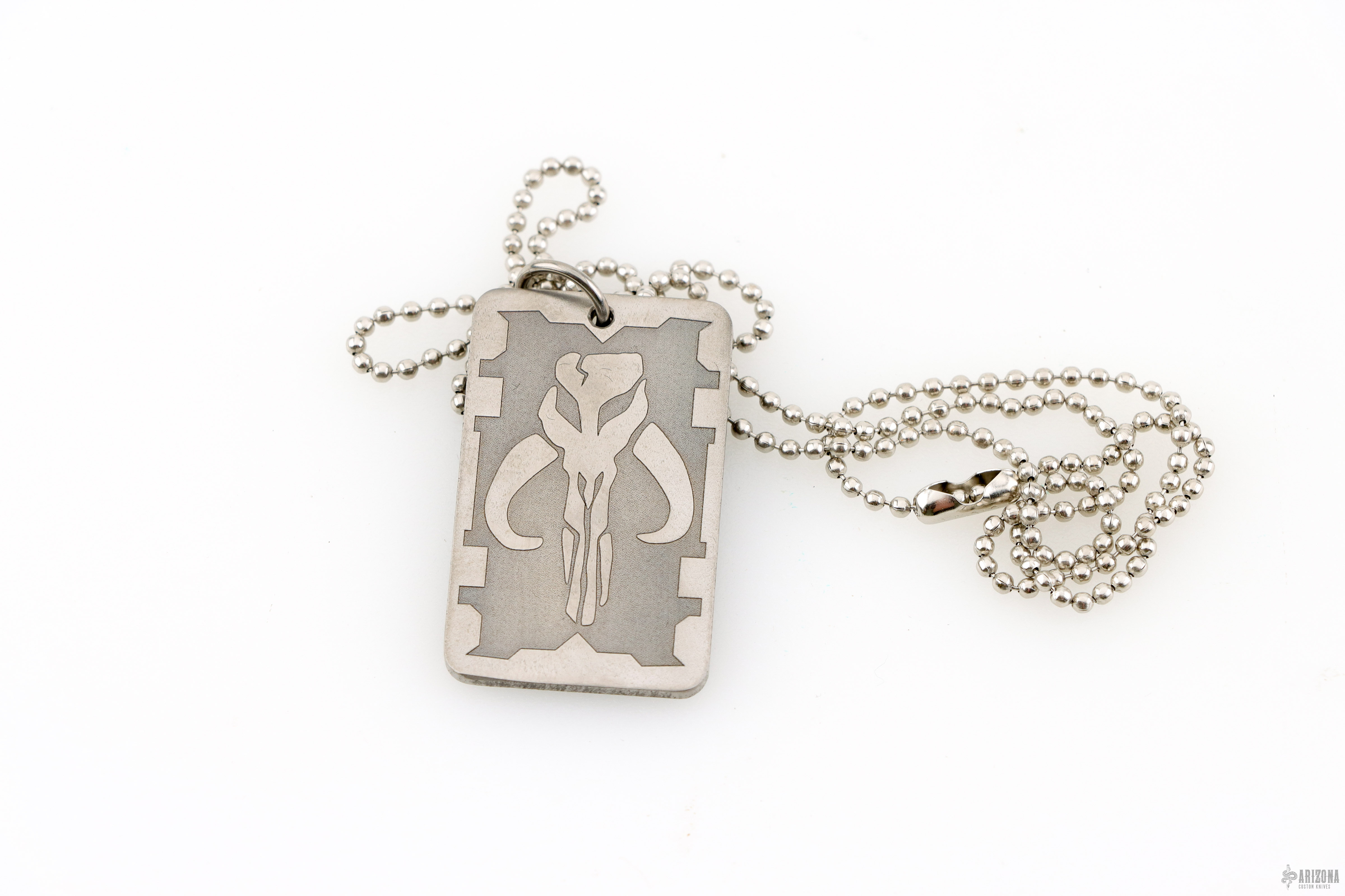 Forged Titanium Mythosaur Mandalorian Pendant - Arizona Custom Knives