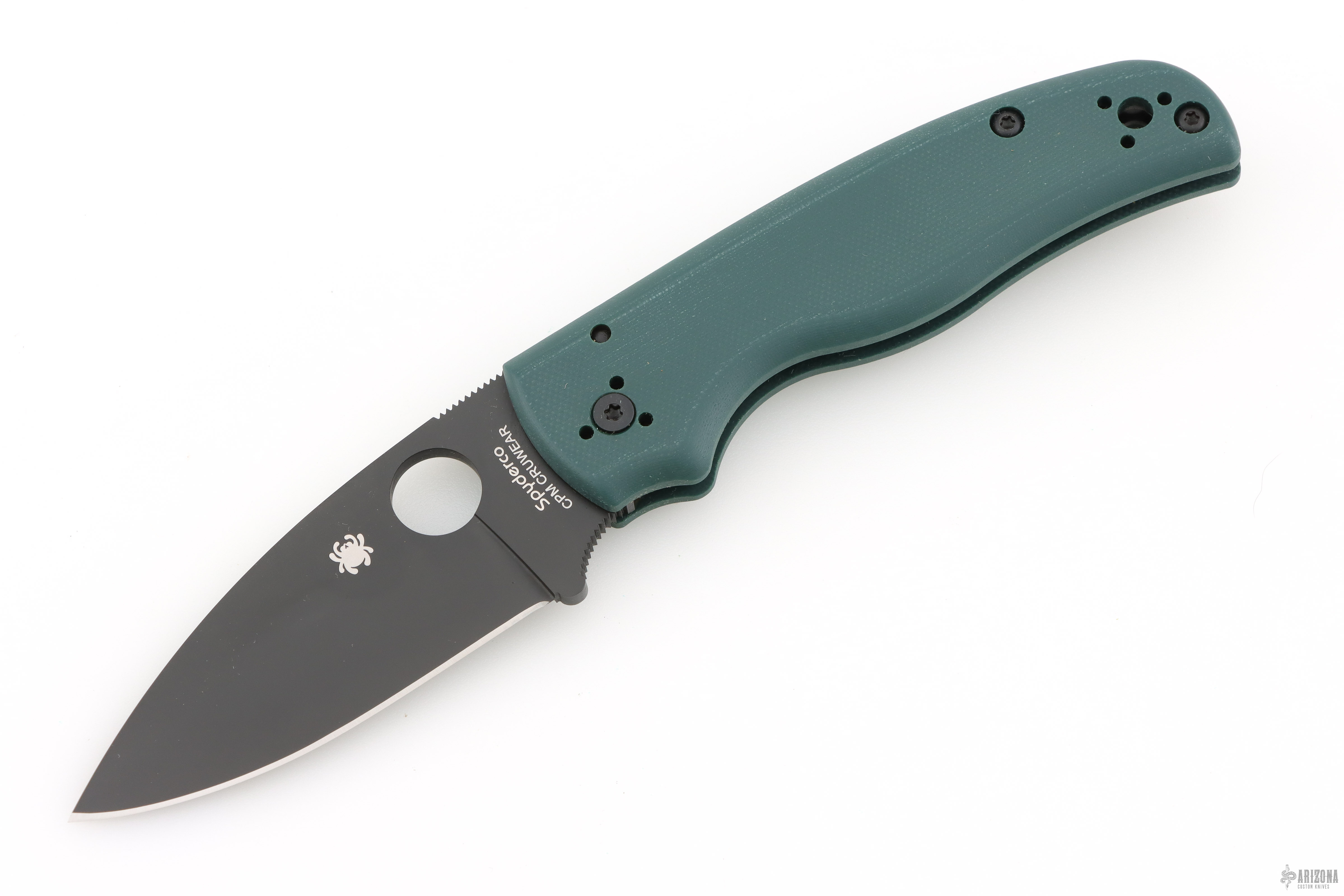 C229GPFGBK Shaman Pln BK Forest Green - Arizona Custom Knives