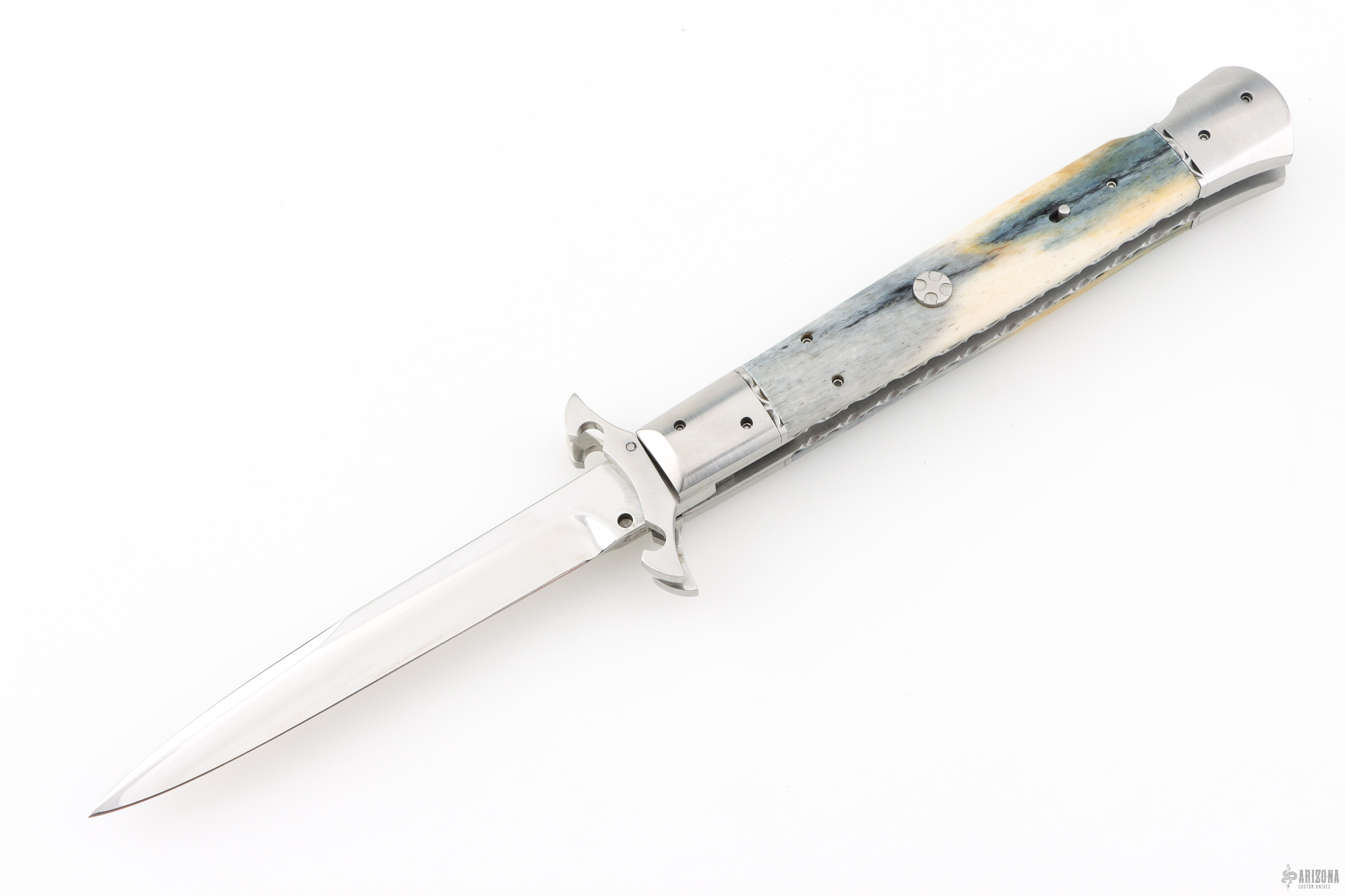 Custom Swing Guard Lockback Auto - Giraffe Bone - Arizona Custom