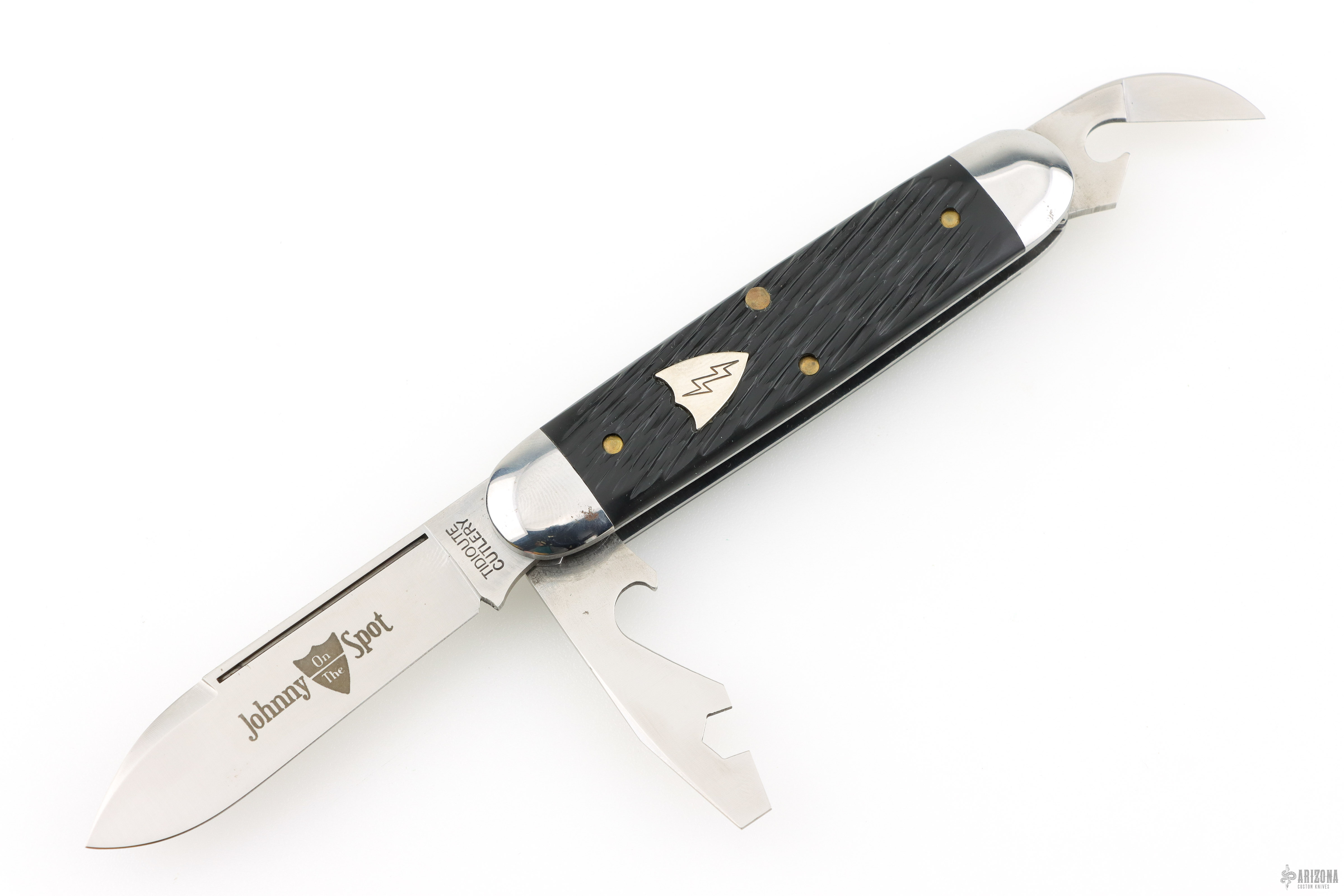 352322 Johnny on the Spot - Black Tex Del - Arizona Custom Knives