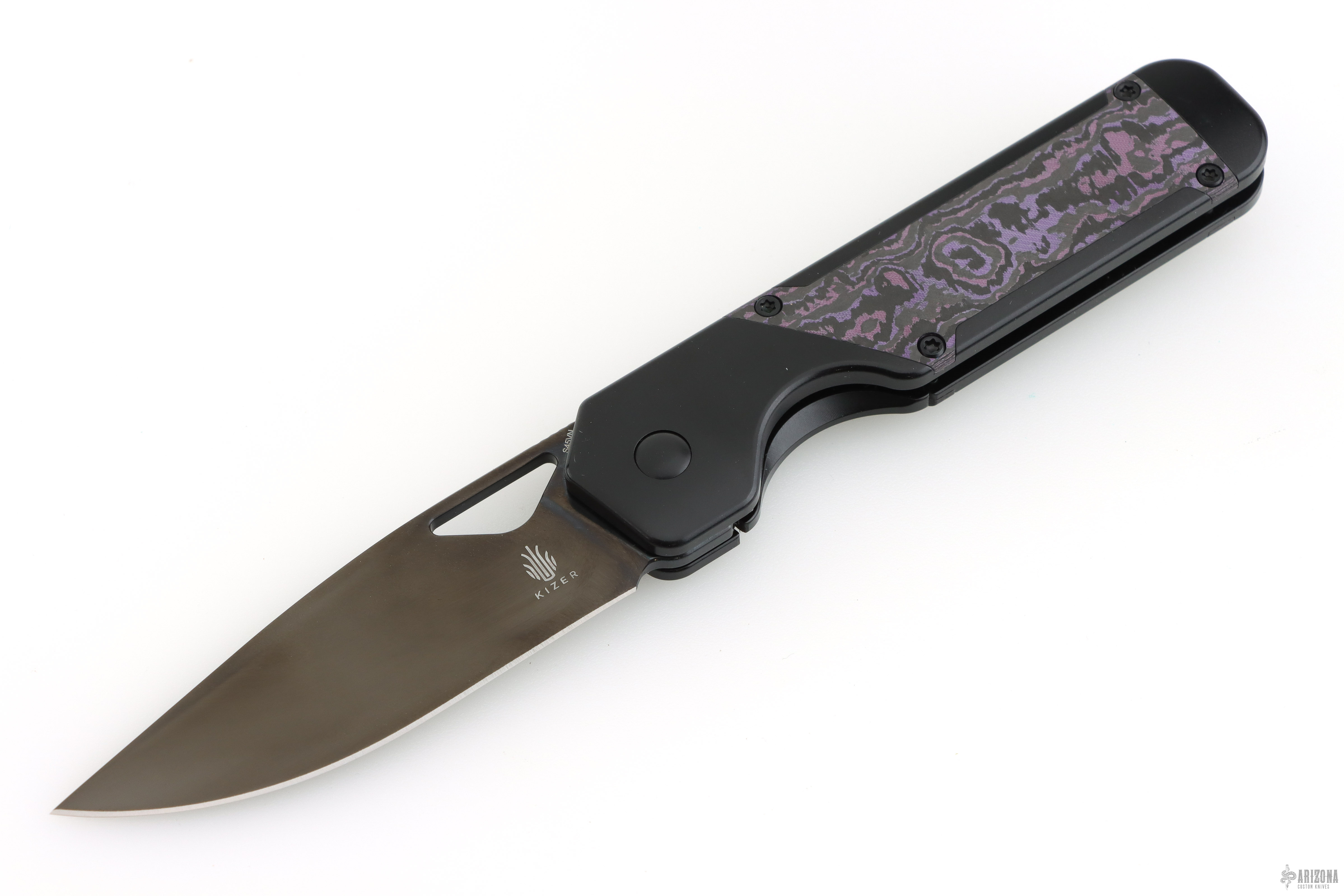 Ki3634A2 Militaw Frame Lock - Black Ti/ Purple Haze FC - Arizona