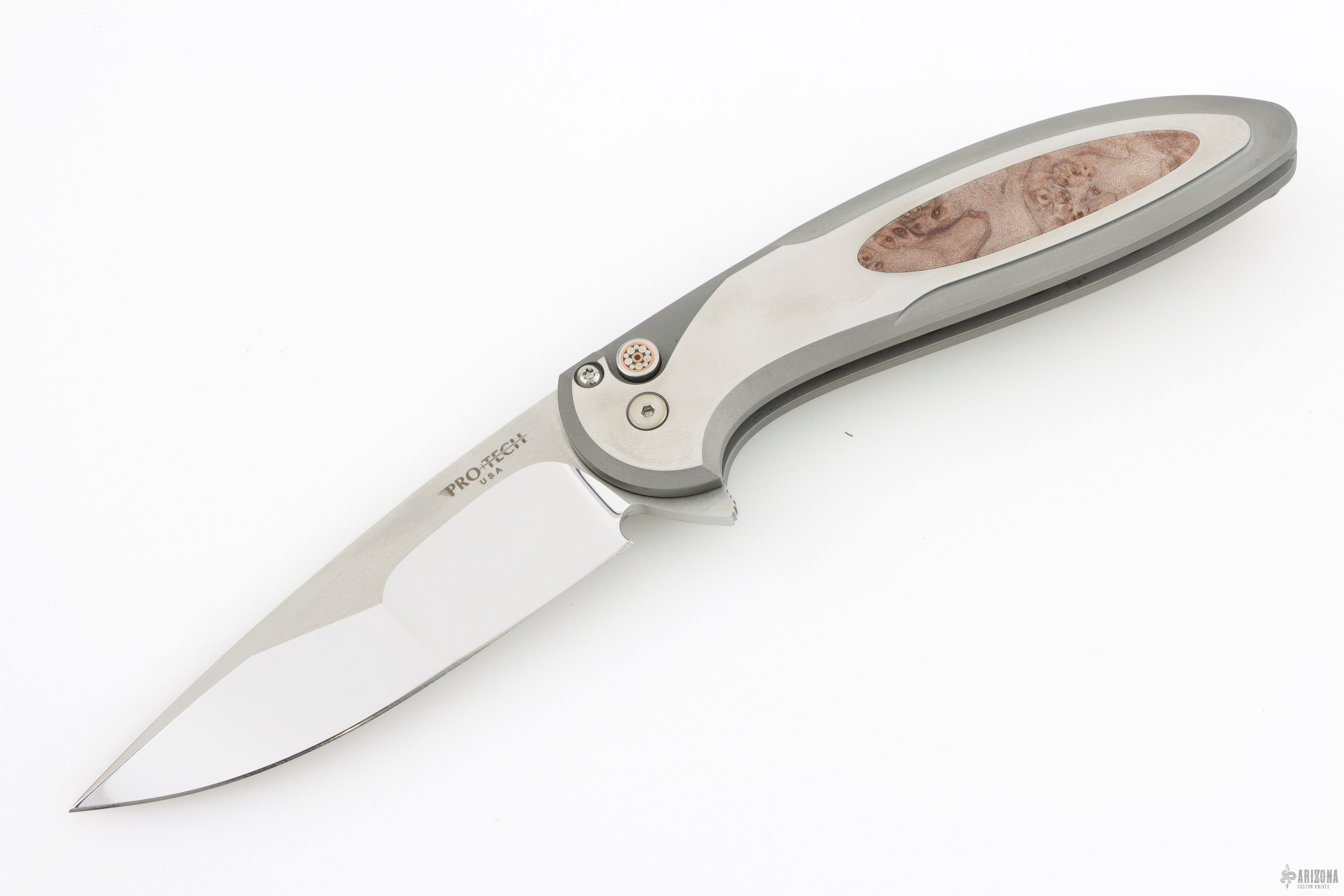 2025 Cambria Custom 001 17-4 Steel Handle w/ Maple Burl Inlay Mike