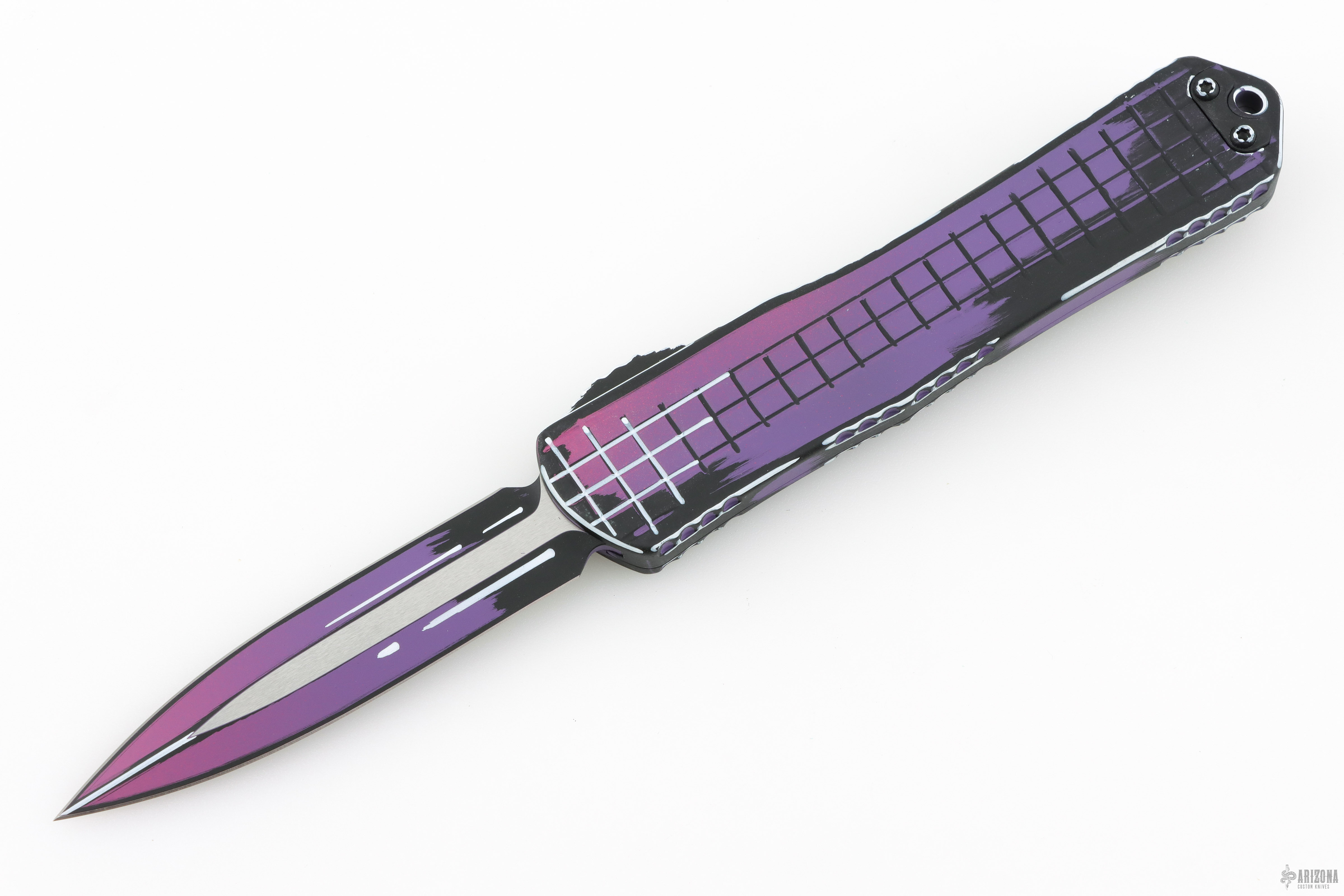 H032F-CS-PU Manticore-X D/E Purple Cel Shading - Arizona Custom Knives