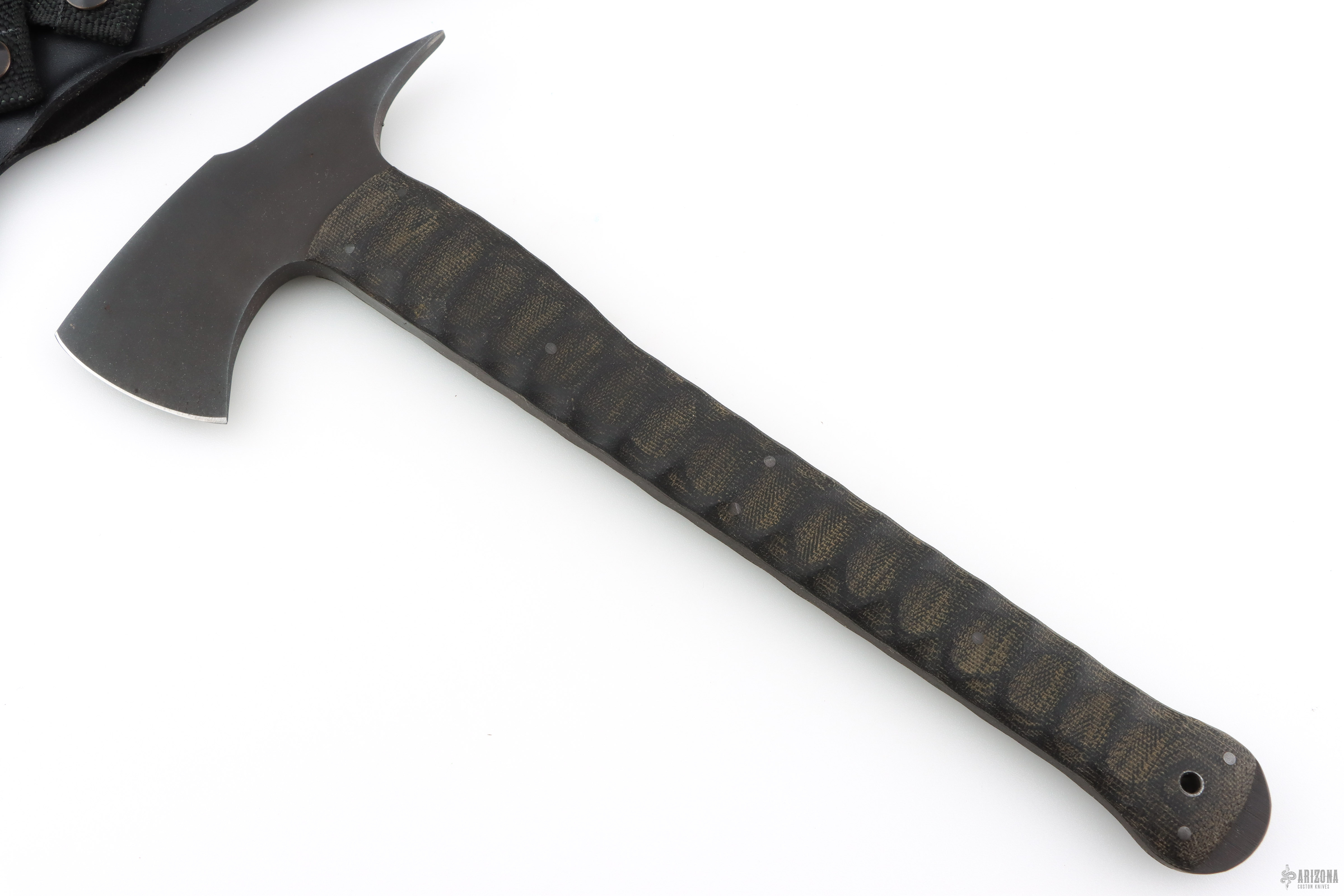 Combat Axe - Black Laminate Sculpted - WKII - Arizona Custom Knives