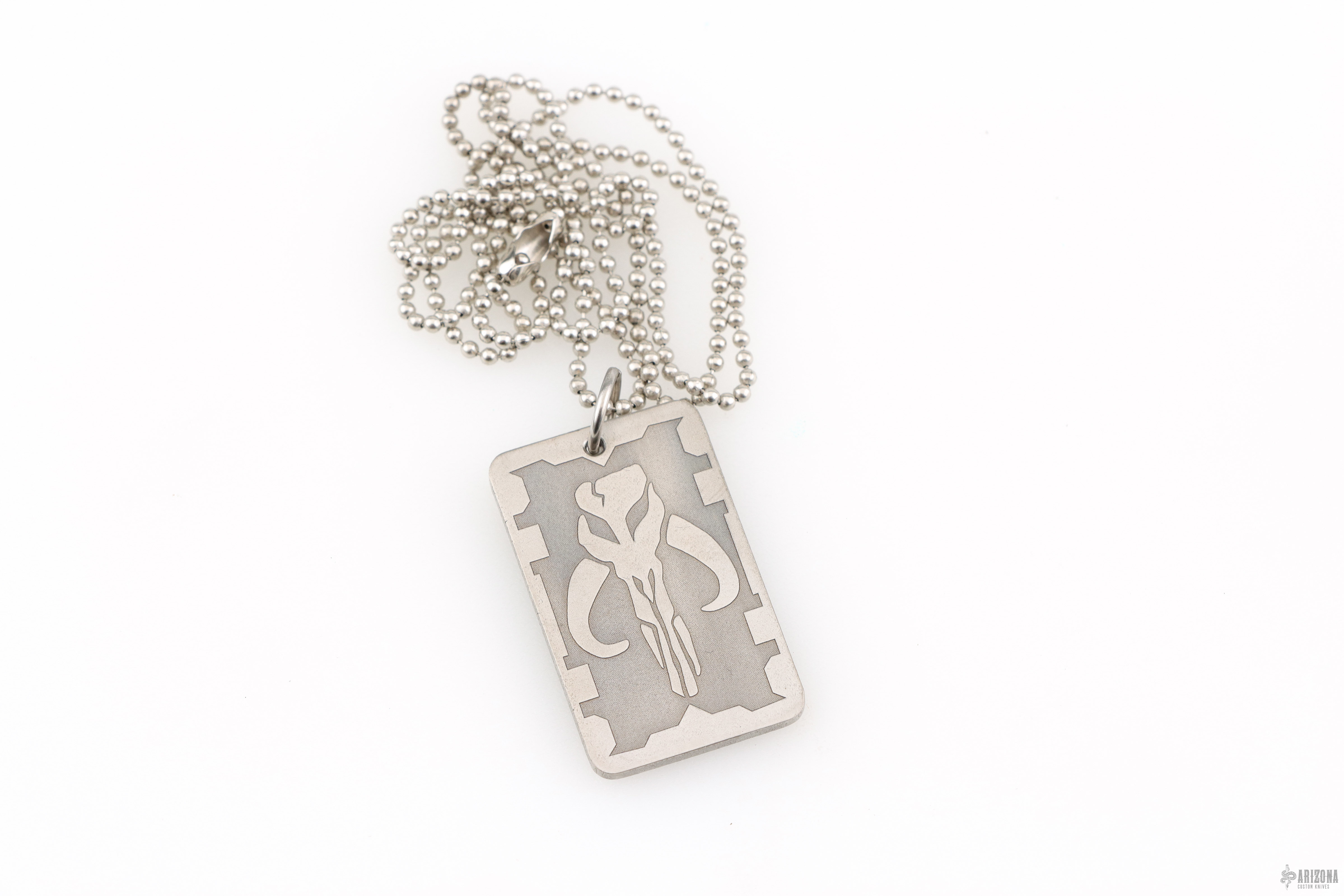 Forged Titanium Mythosaur Mandalorian Pendant - Arizona Custom Knives