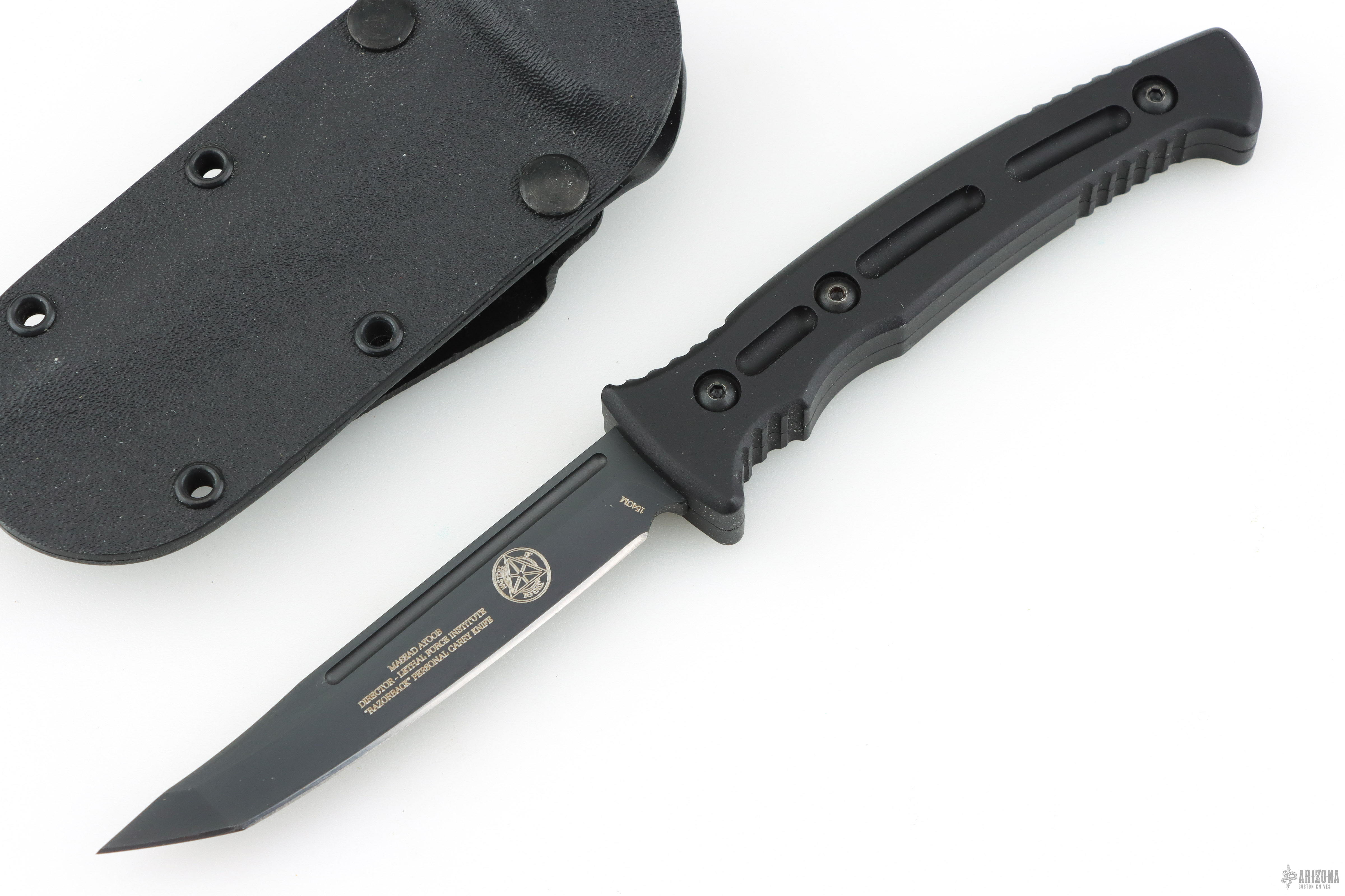 その他 MASTERS OF DEFENSE Ayoob Razorback USED Massad Ayoob Razorback Personal Carry Knife - Arizona Custom Knives