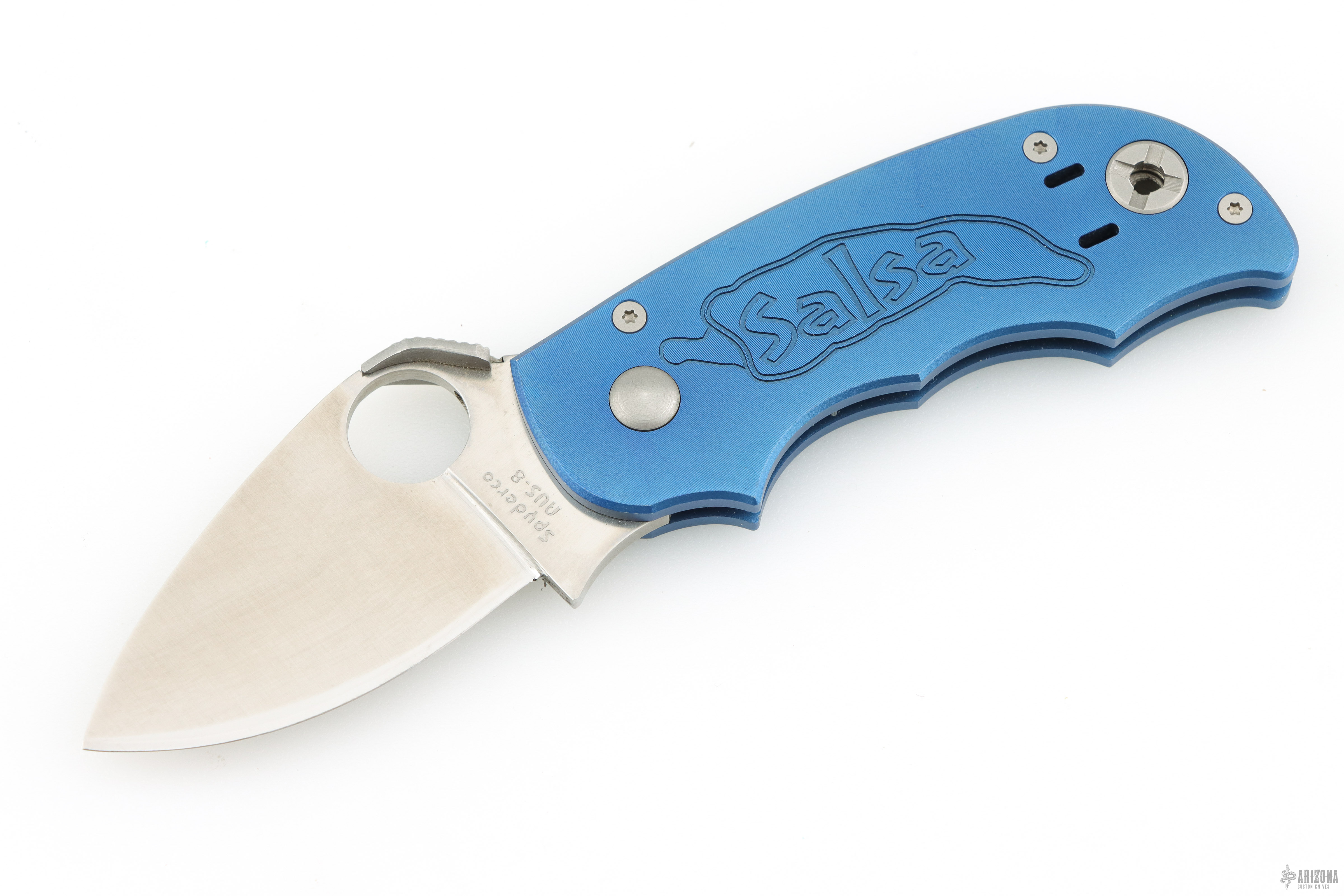 C71BLP Aluminum Blue Salsa - Arizona Custom Knives