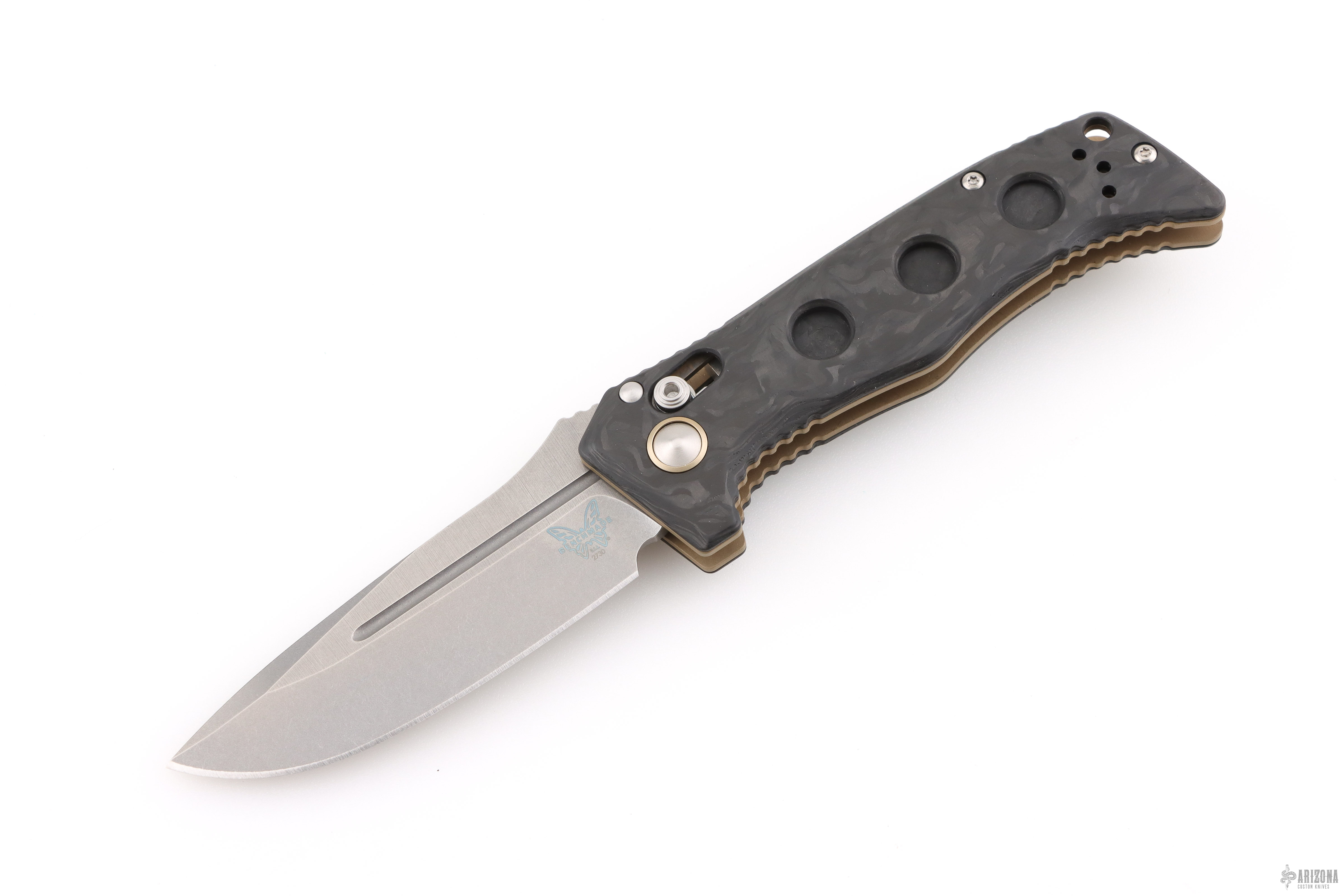 2730-03 Mini Auto Adamas AXIS Lock Knife Black Carbon Fiber