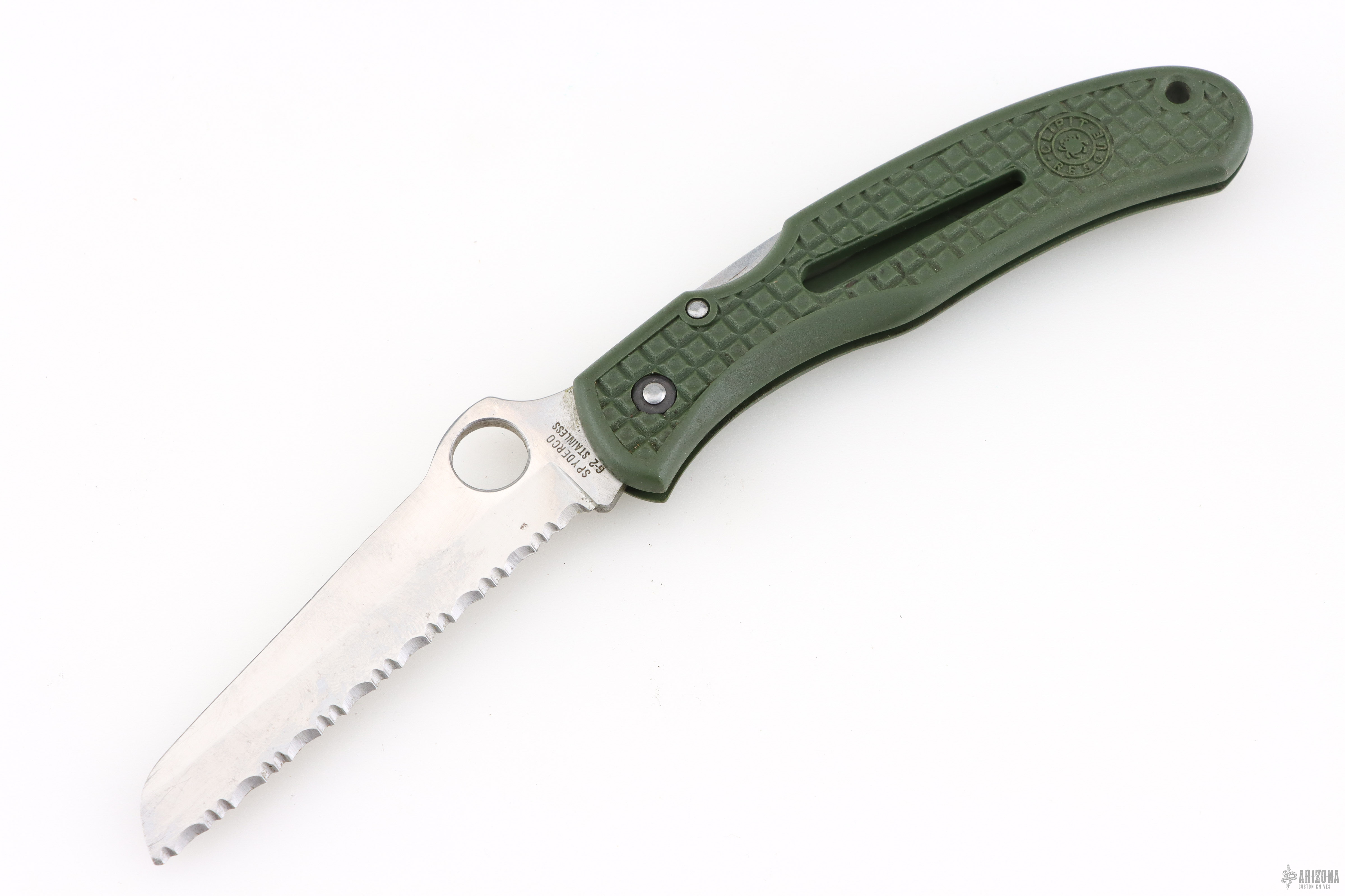 Tj Seki ② Vintage Seki-City G-2 Rescue Green Handle - Arizona Custom Knives