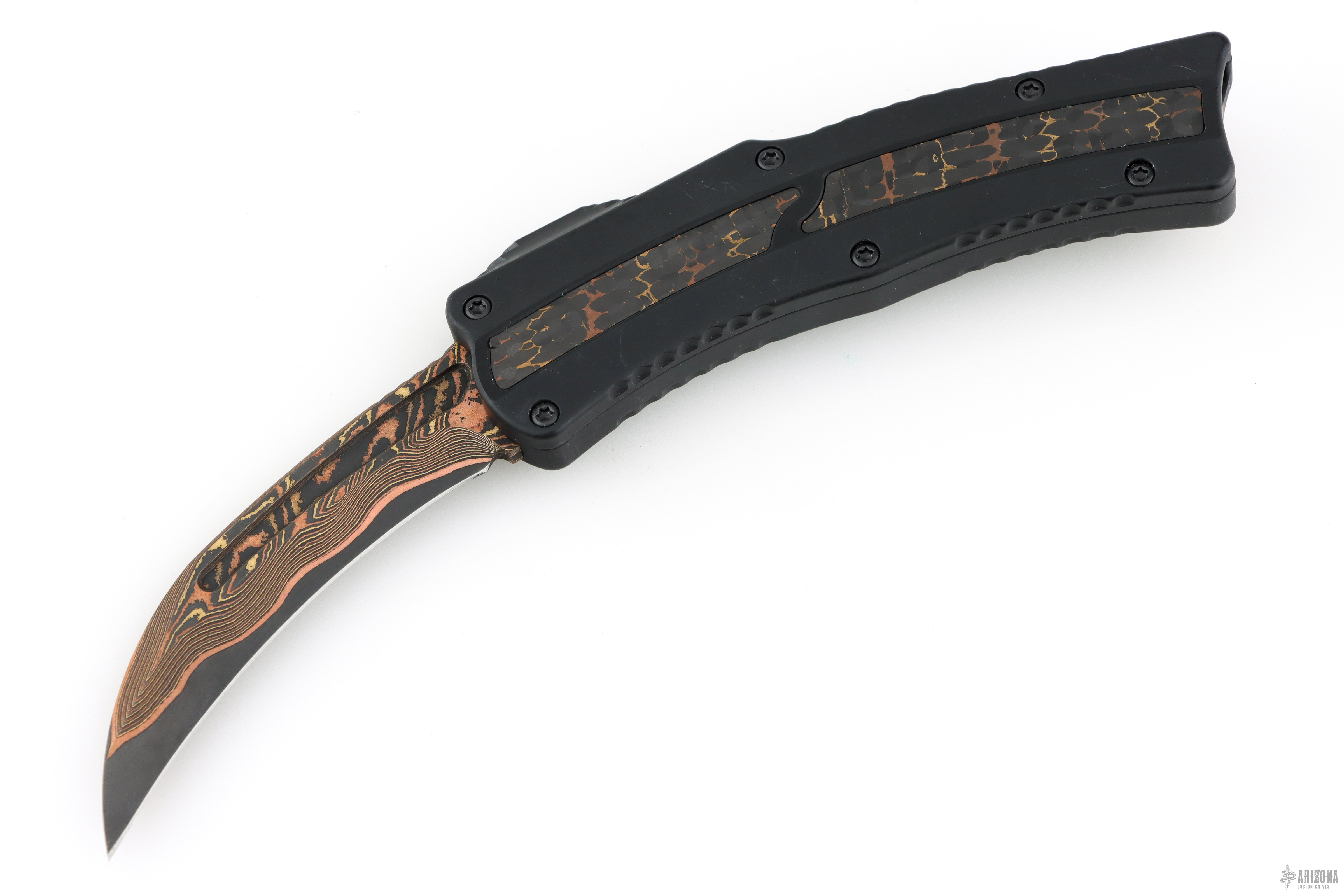 Costum Roc Custom ROC - Fat Carbon Snakeskin Inlay w/ Baker Forge Tiger GoMai #46 ...