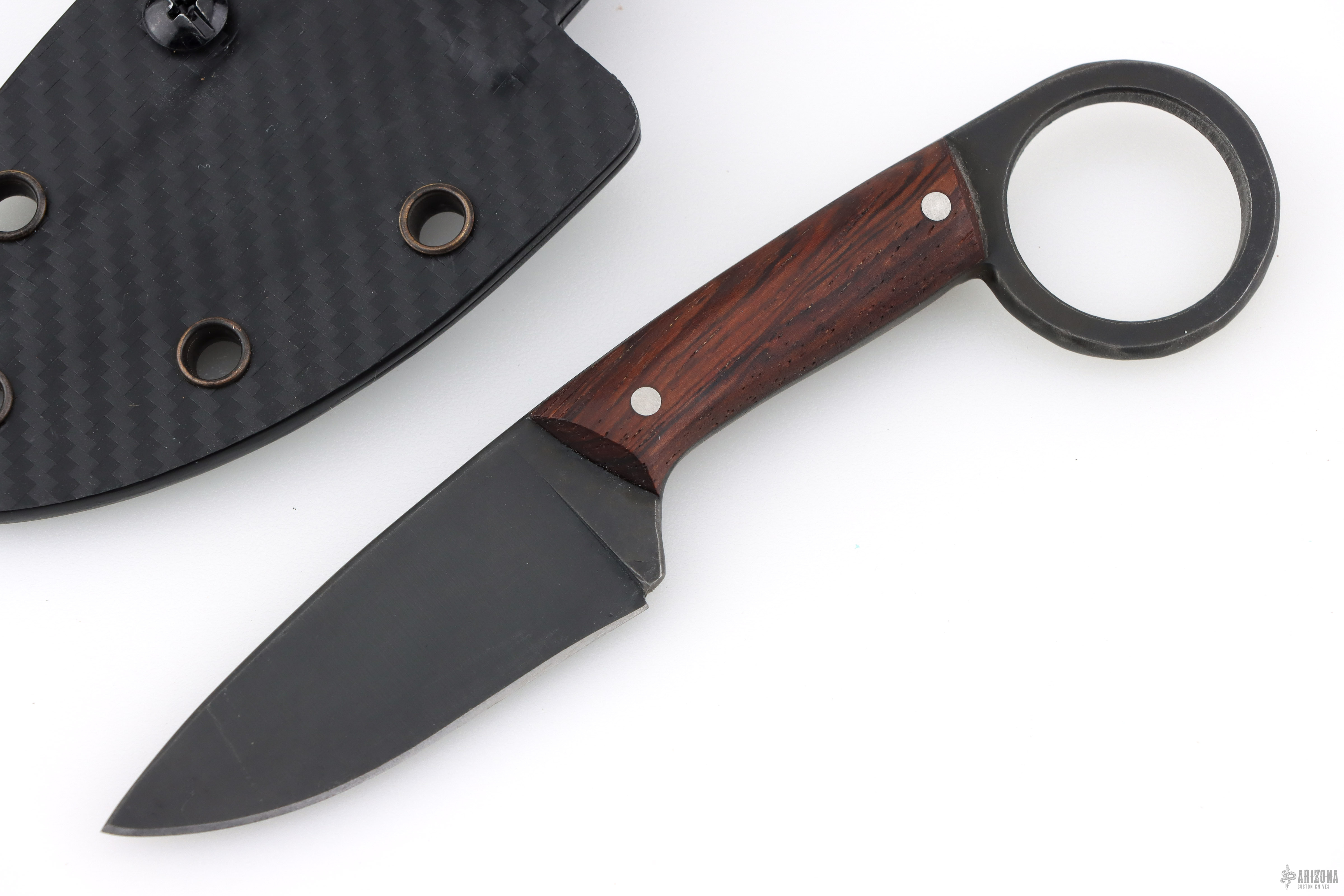 Small Ringed Knife Ringed Fixed Blade - Arizona Custom Knives