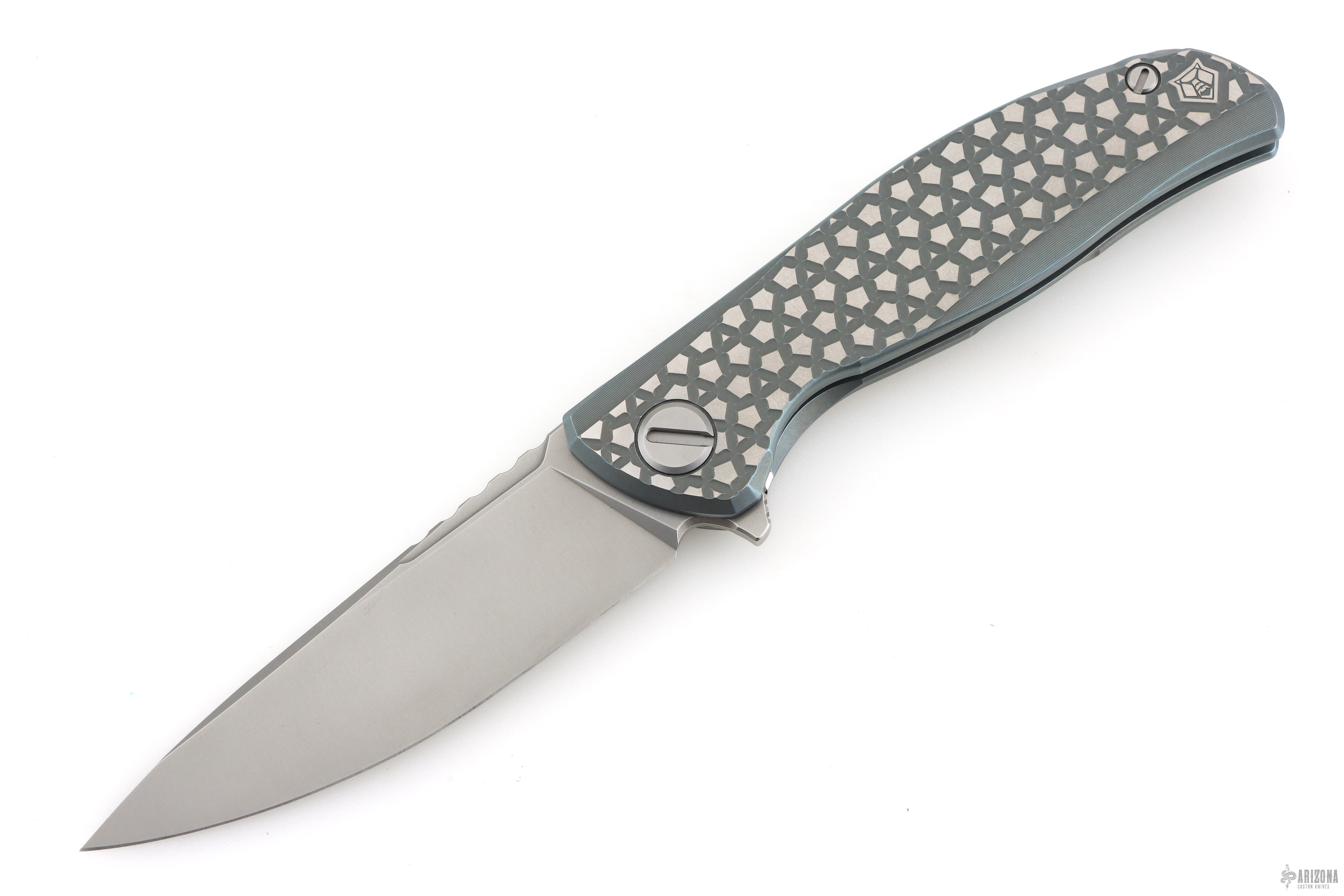 OMMO IRREGULAR PATTERN SK 36 グレー F95 Bear Pattern - Titanium Handle - Arizona Custom Knives