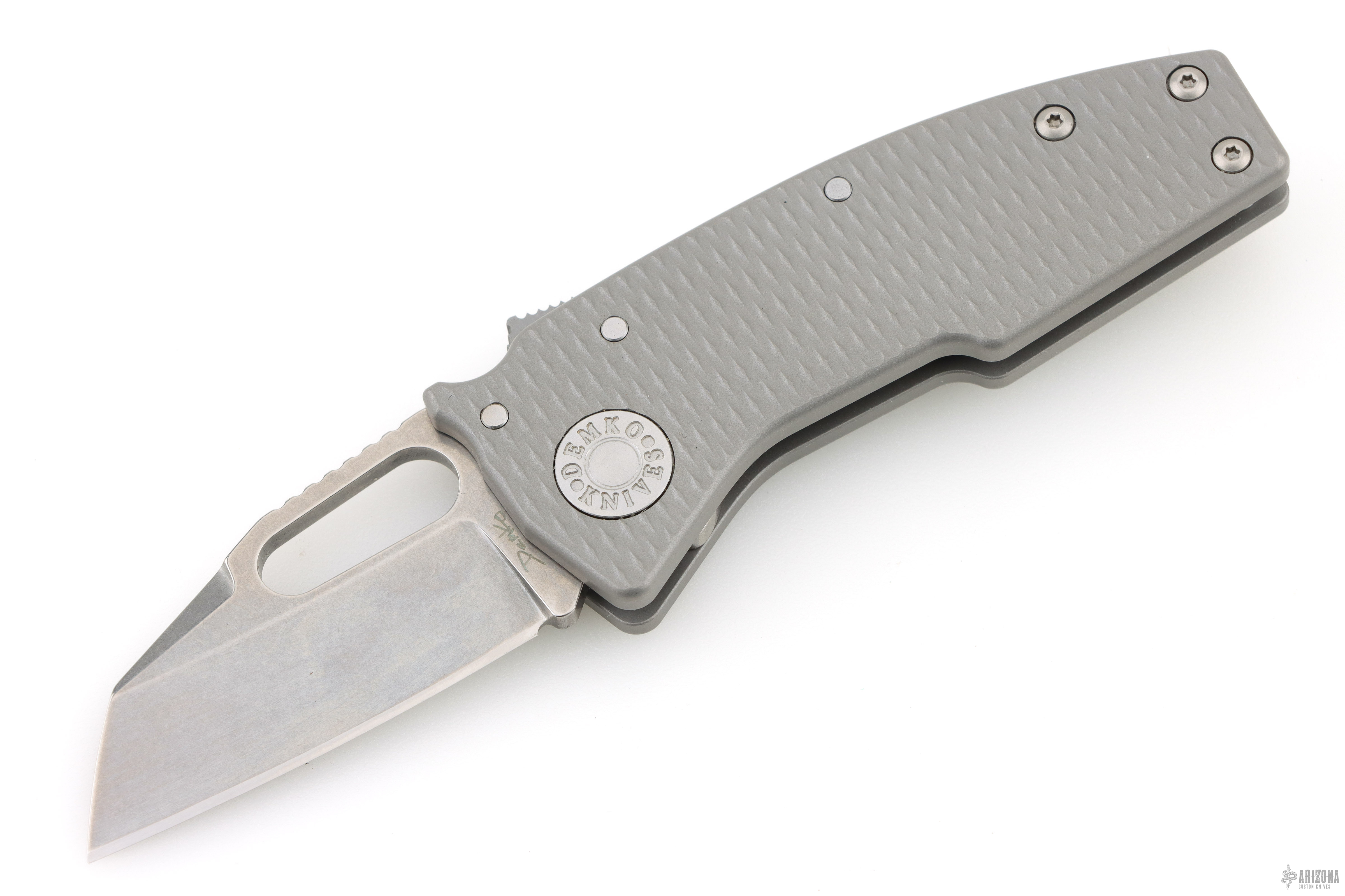 Anna Matuozzo ダブルカフスボタン　グレー 39 Nano-Shark® 20CV Textured Ti - Arizona Custom Knives