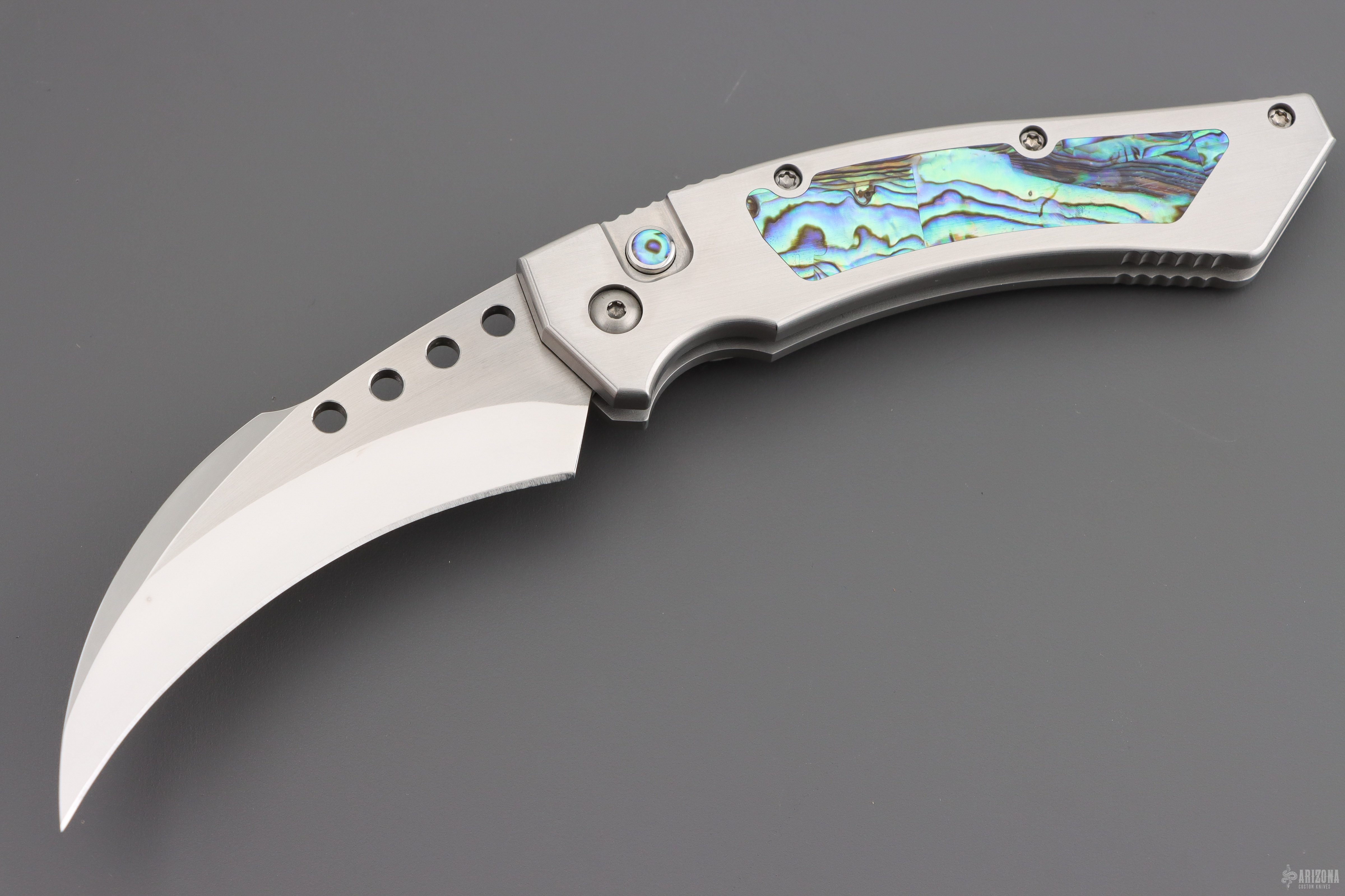 Custom Mini Hawk - Mirror Polish Stainless Steel Abalone Inlays