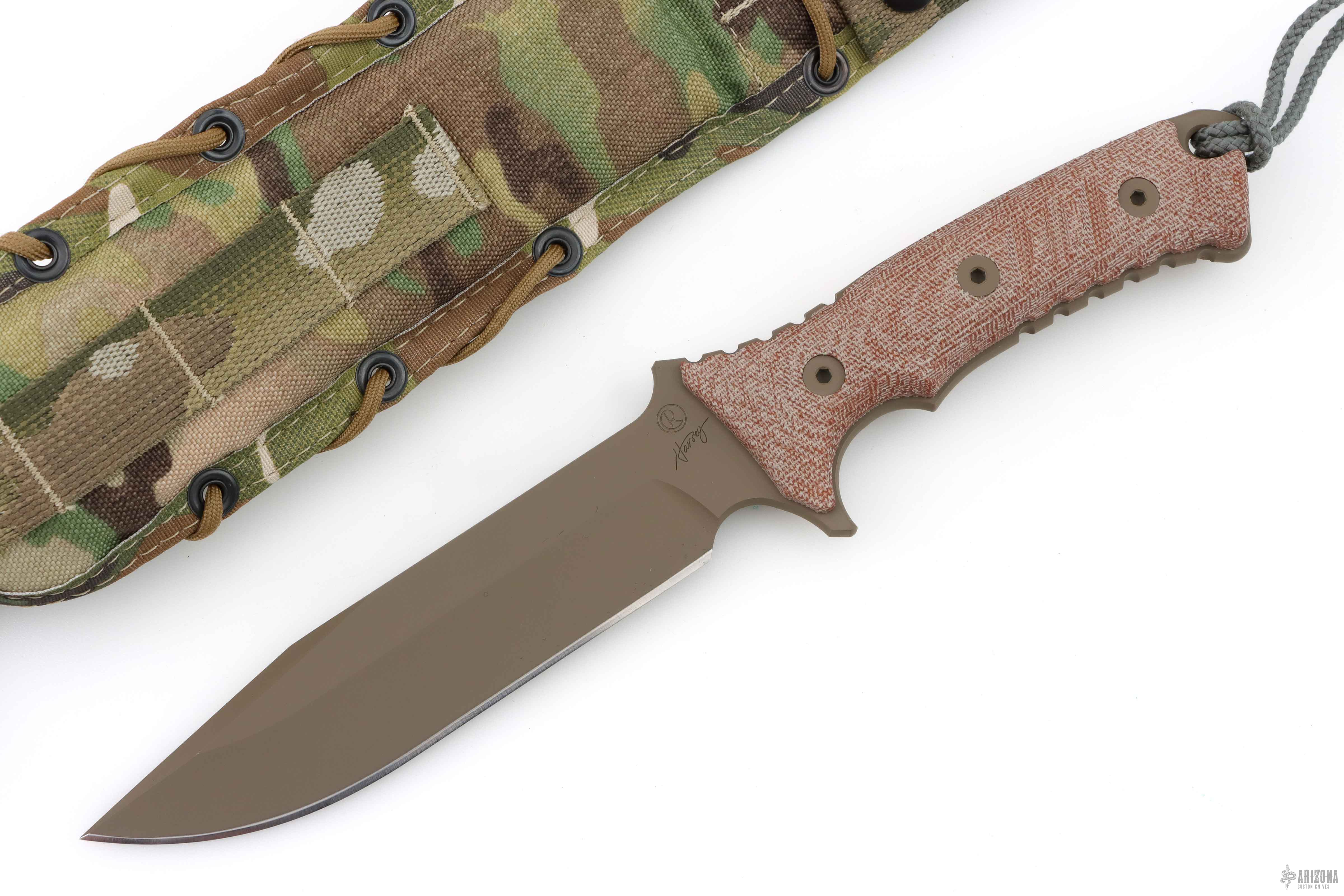 Pacific-Non Serrated/Flat Dark Earth/Natural Canvas Micarta