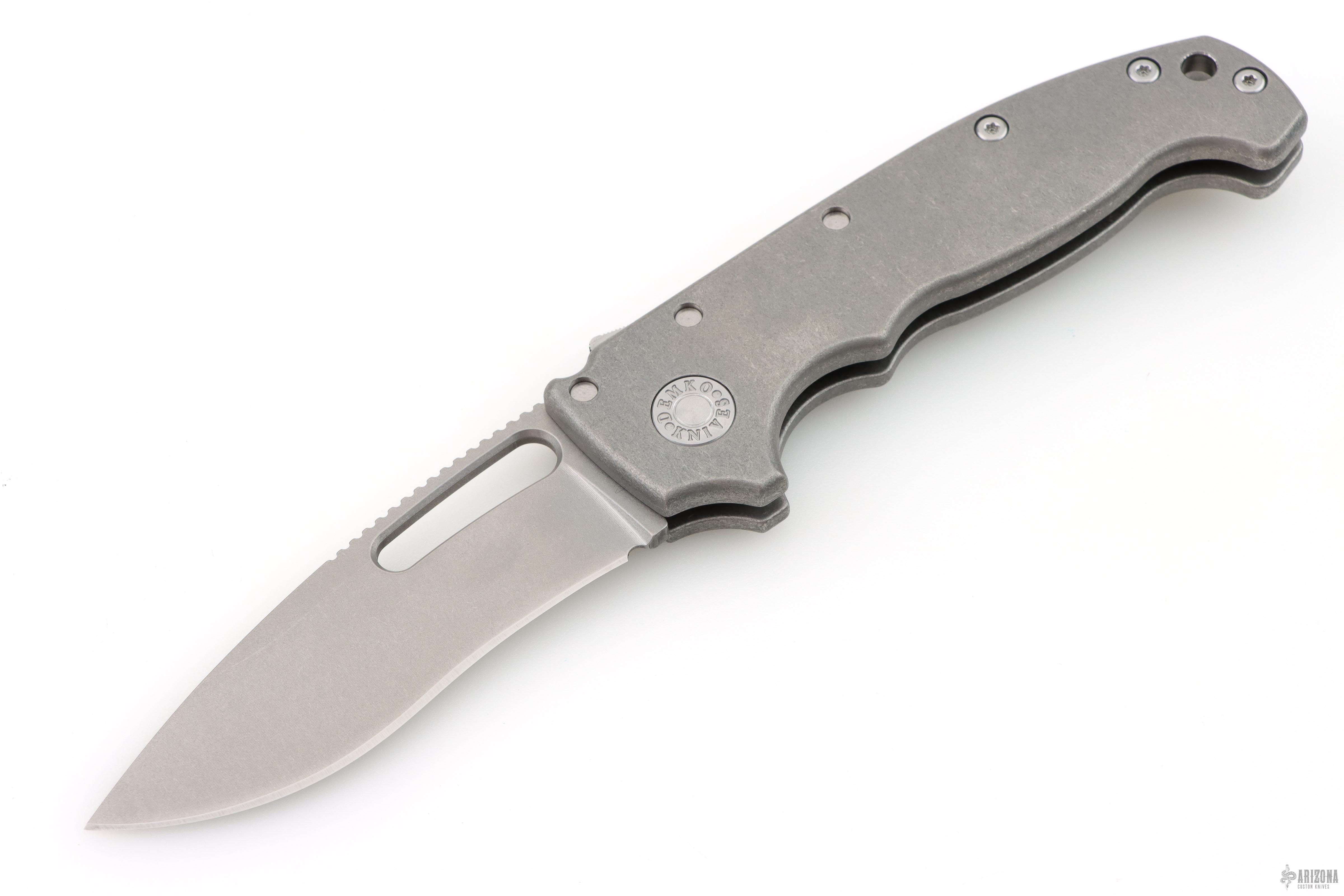 Demko Knives MGAD20S Folding Knife Smooth Titanium 3.6