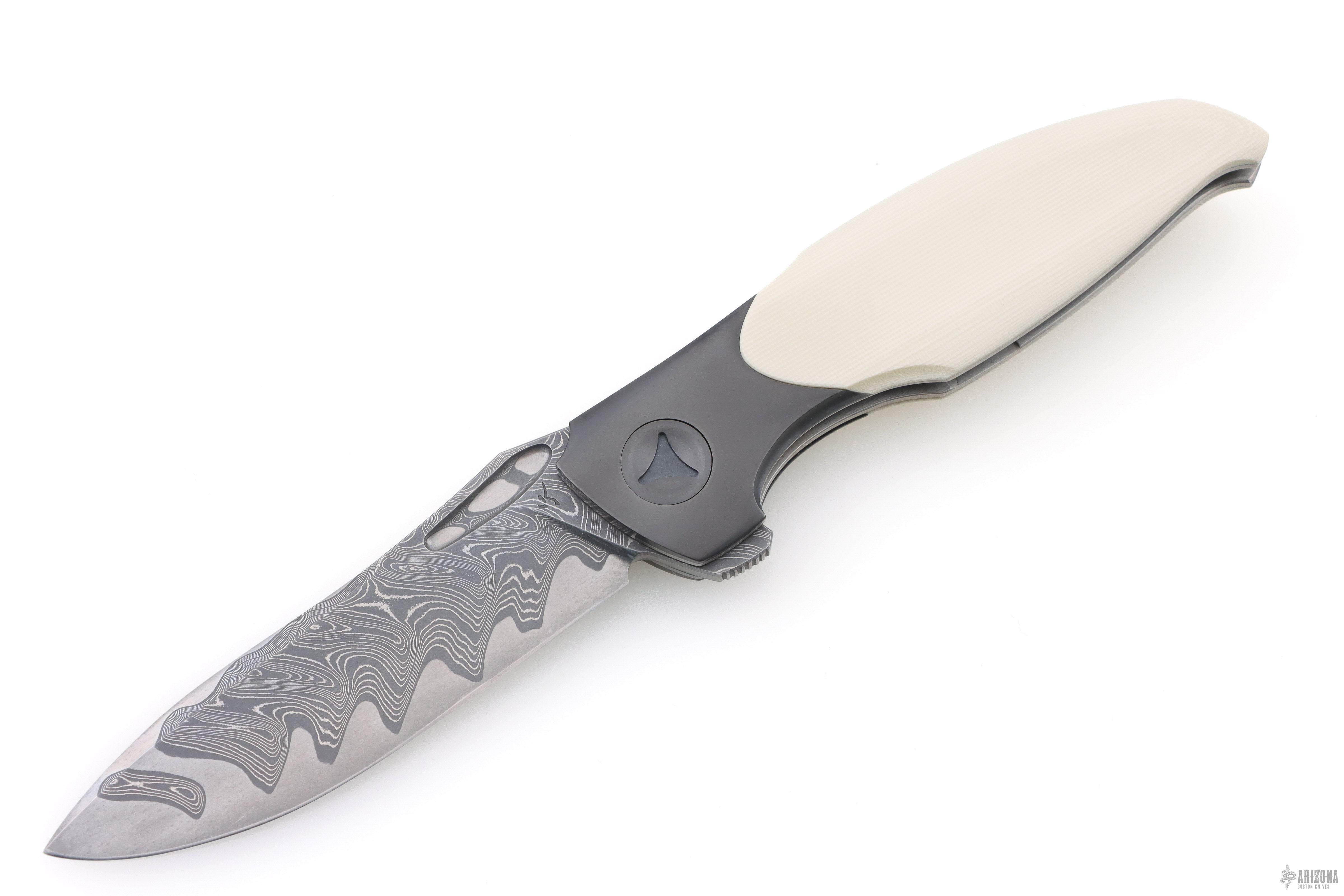 ニーチェ / CROWS Raven - Nichols Core Damascus and Zirconium - Arizona Custom Knives