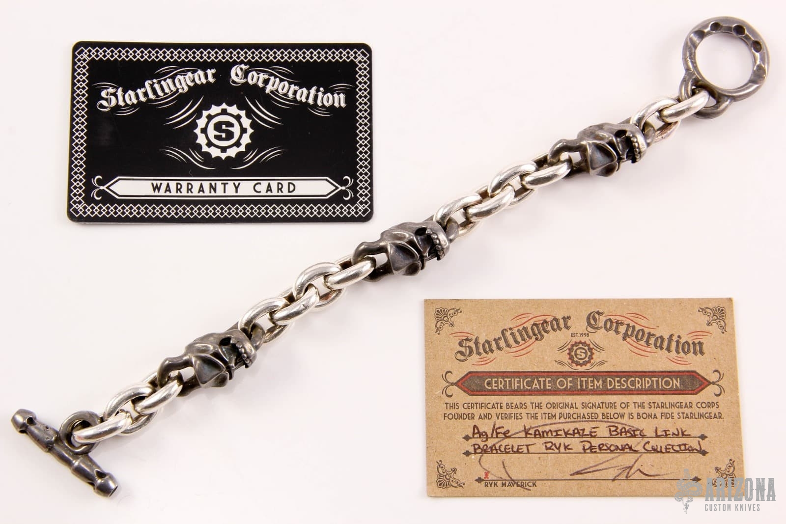Starlingear Textured Link Bracelet w/ Devil Kamikaze