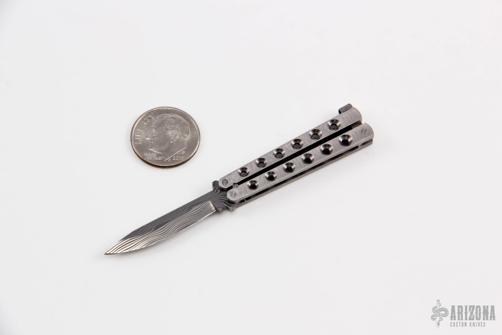 Miniature Balisong - Damasteel - Arizona Custom Knives