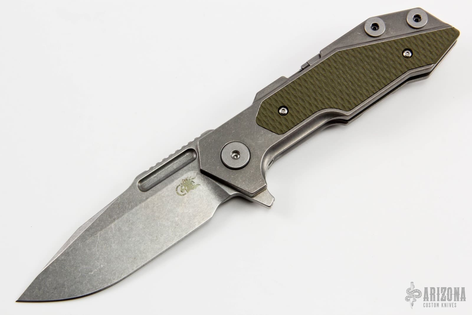Fulltrack Spearpoint Flipper - Stonewash Finished - Arizona Custom Knives