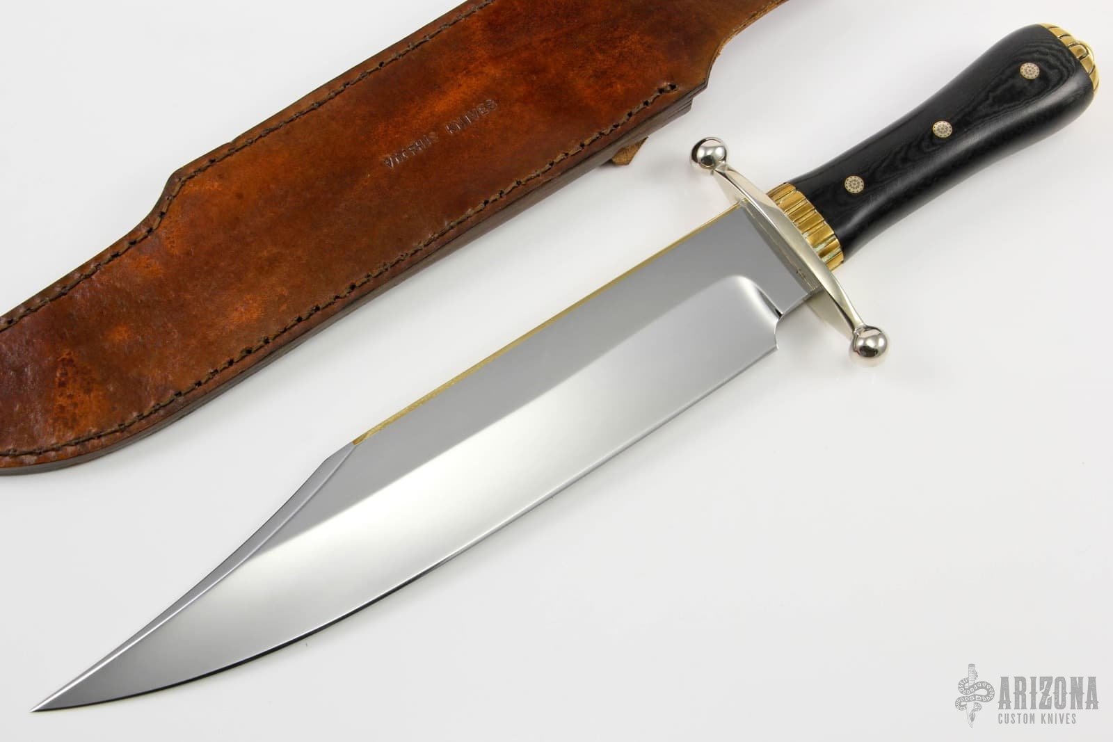 Ｂｏｗｉｅ　ｓｔｙｌｅ Miller/Musso Style Brass Back Bowie - Arizona Custom Knives