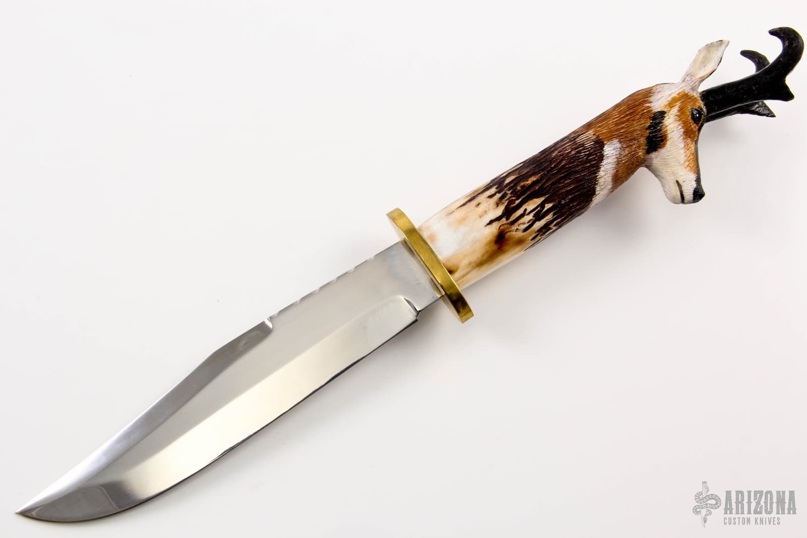 Carved Stag Hunter - Arizona Custom Knives