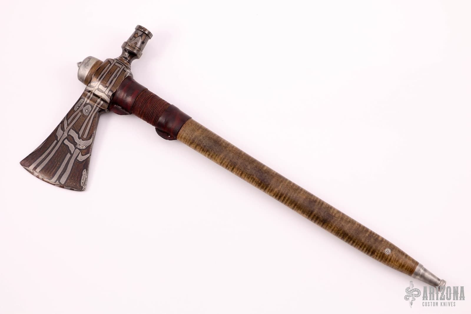 Damascus Pipe Tomahawk Arizona Custom Knives