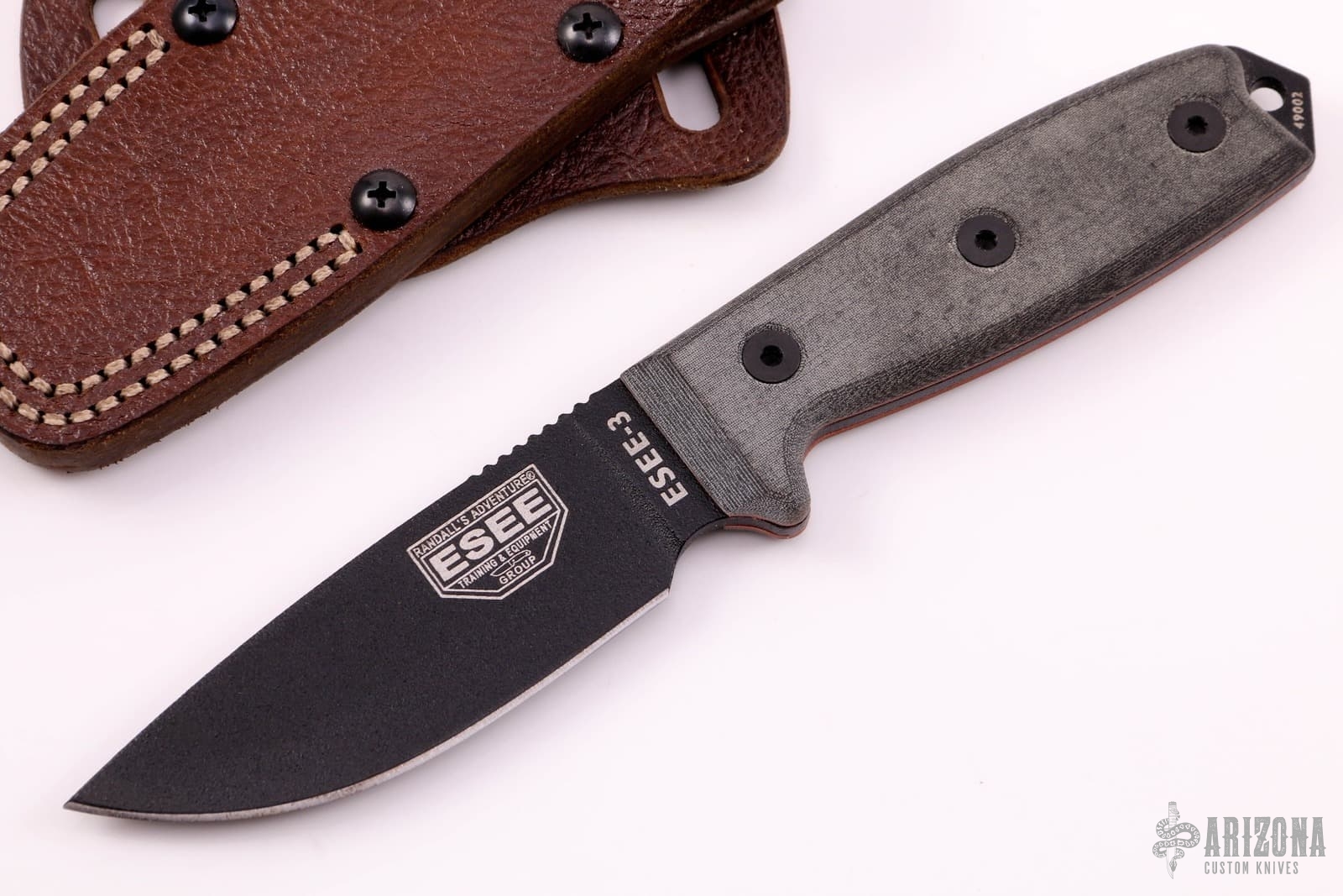 ESEE-3P w/ Custom Leather Sheath - Arizona Custom Knives