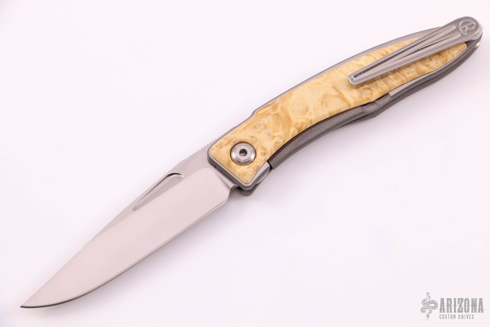 Fancy Drop point Hunting Knife, box elder