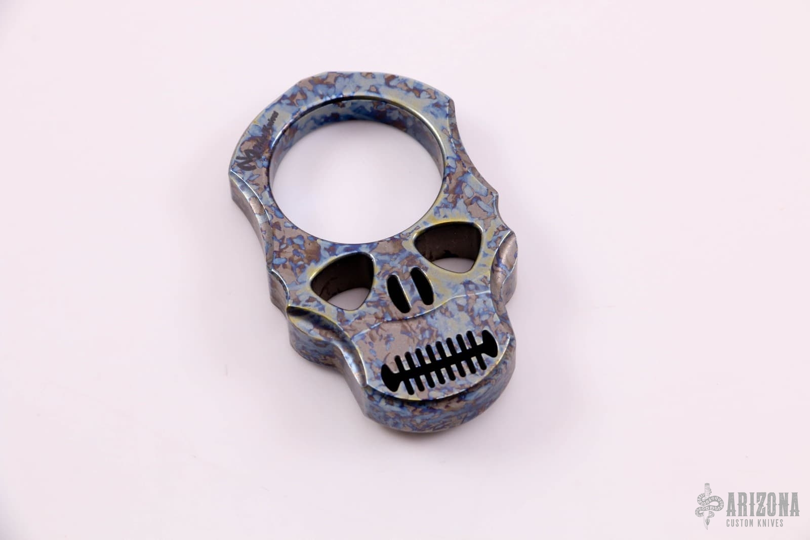Anodized Titanium Skull Knuckle Arizona Custom Knives