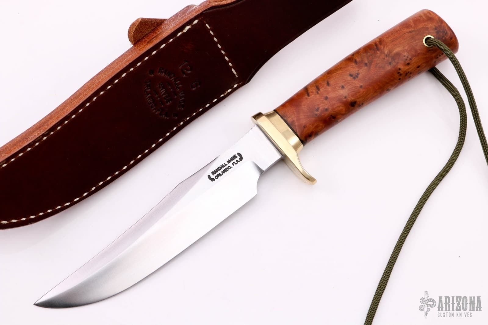 Model 12-6 Bear Bowie - Thuya Burl w/ Compass - Arizona Custom Knives