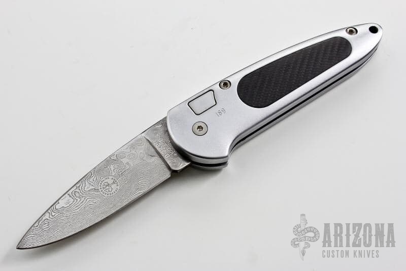 Damascus Top Lock AutobyBoker Arizona Custom Knives