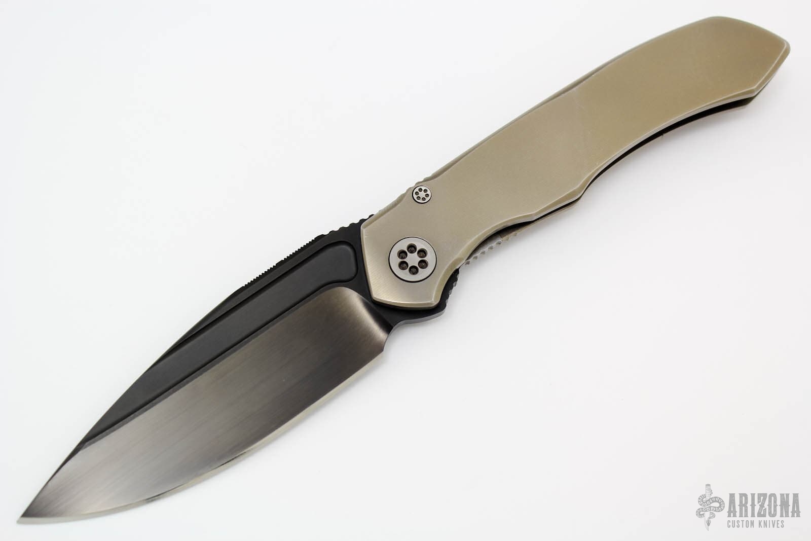 ANAX DLC Hand Rubbed Satin - Bronzed Titanium - Arizona Custom Knives
